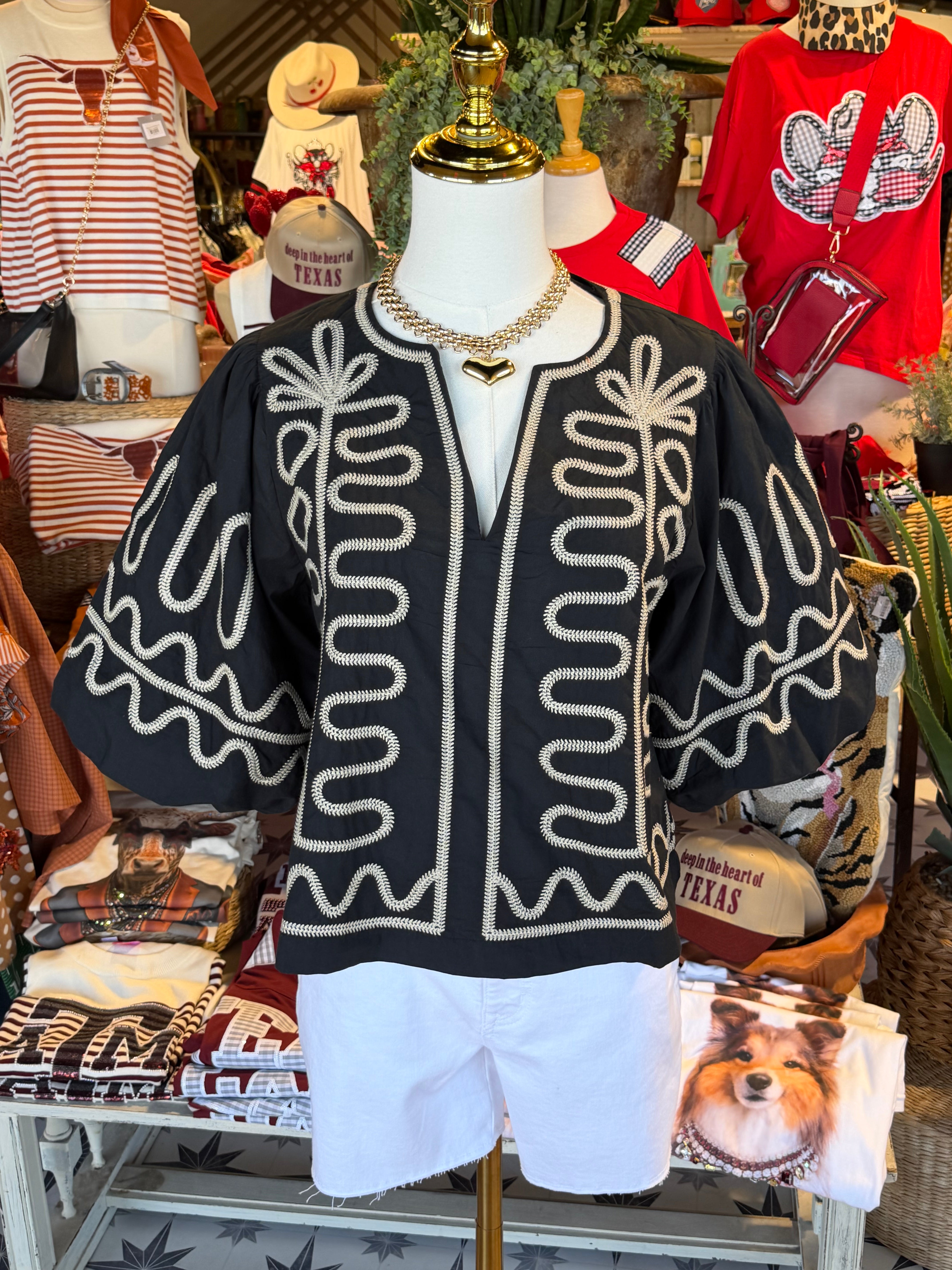 Tia Embroidery Top
