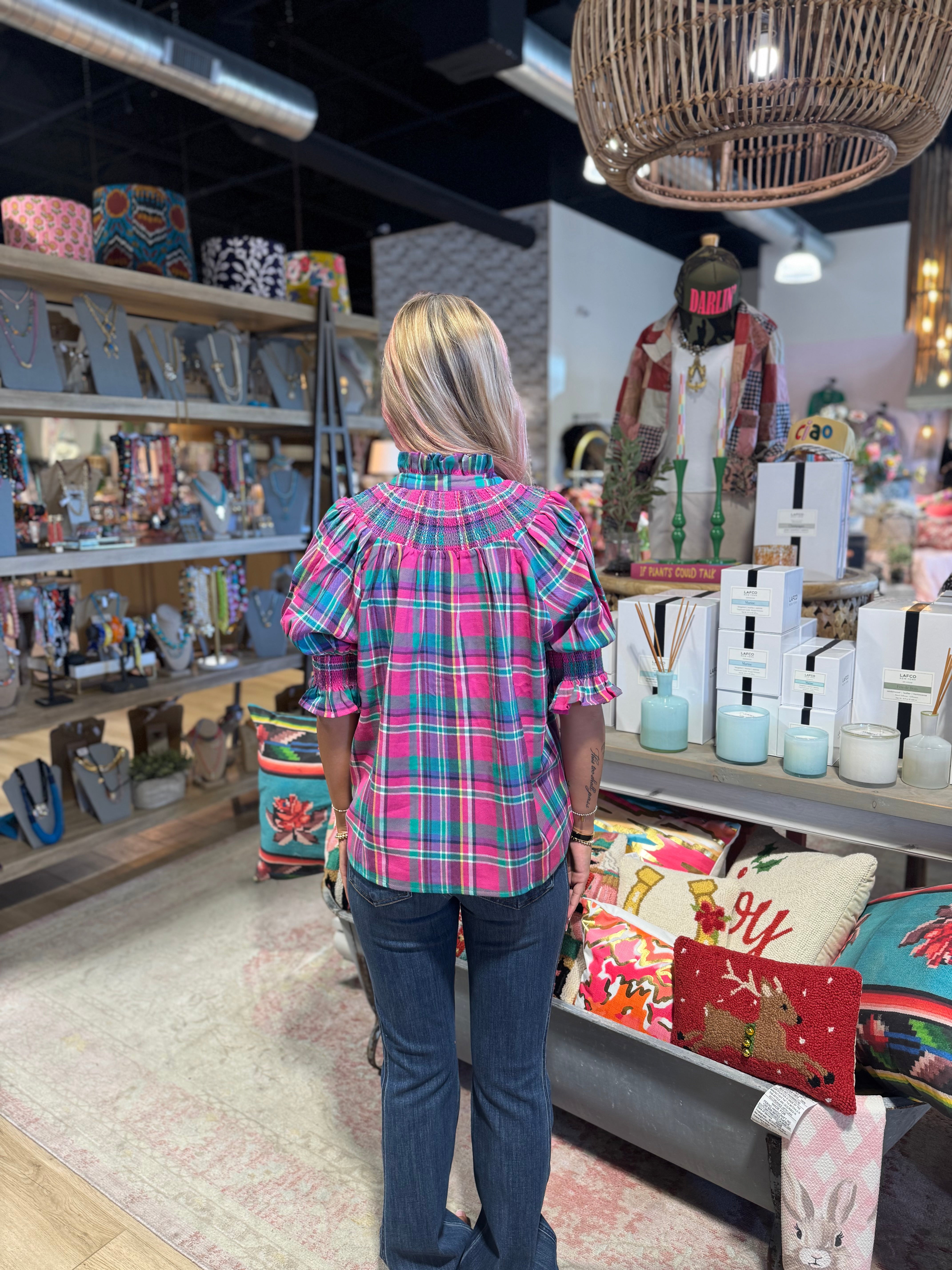 Kathleen Plaid Blouse