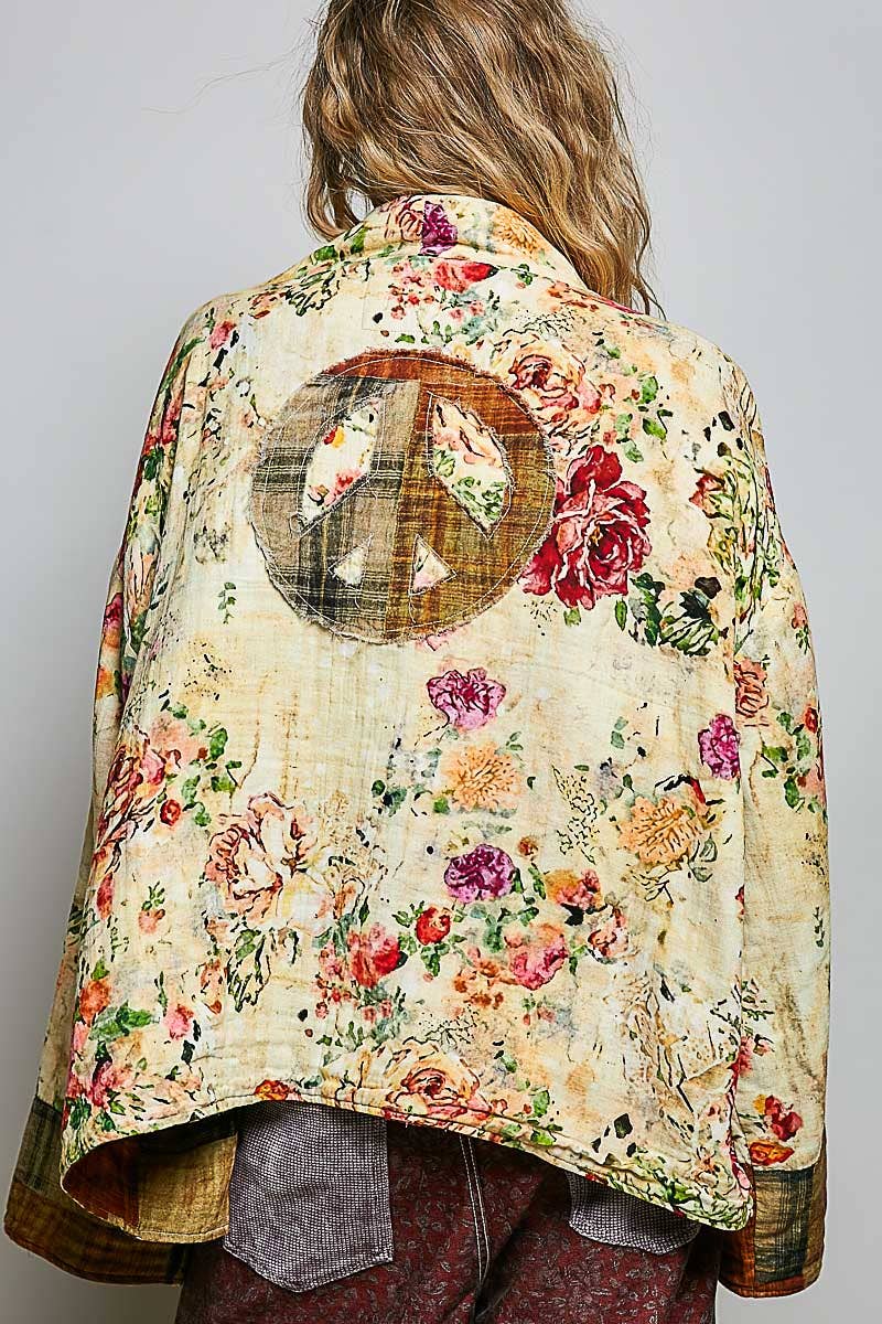 Boho Reversible Floral Patchwork Cardigan