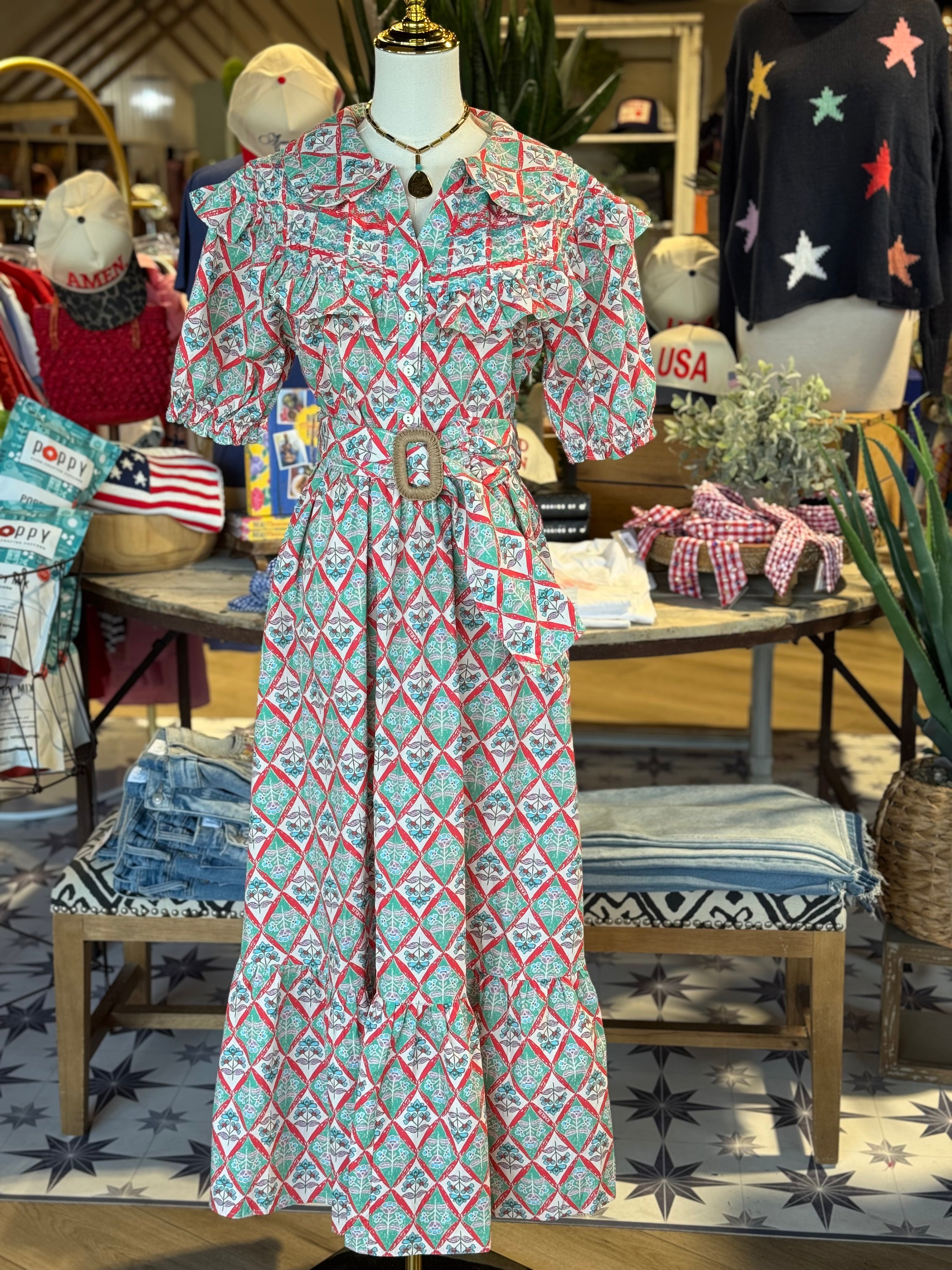 peony maxi dress Petal and Pup Women's Calypso Long Sleeve Maxi Dress - Burgundy Peony
