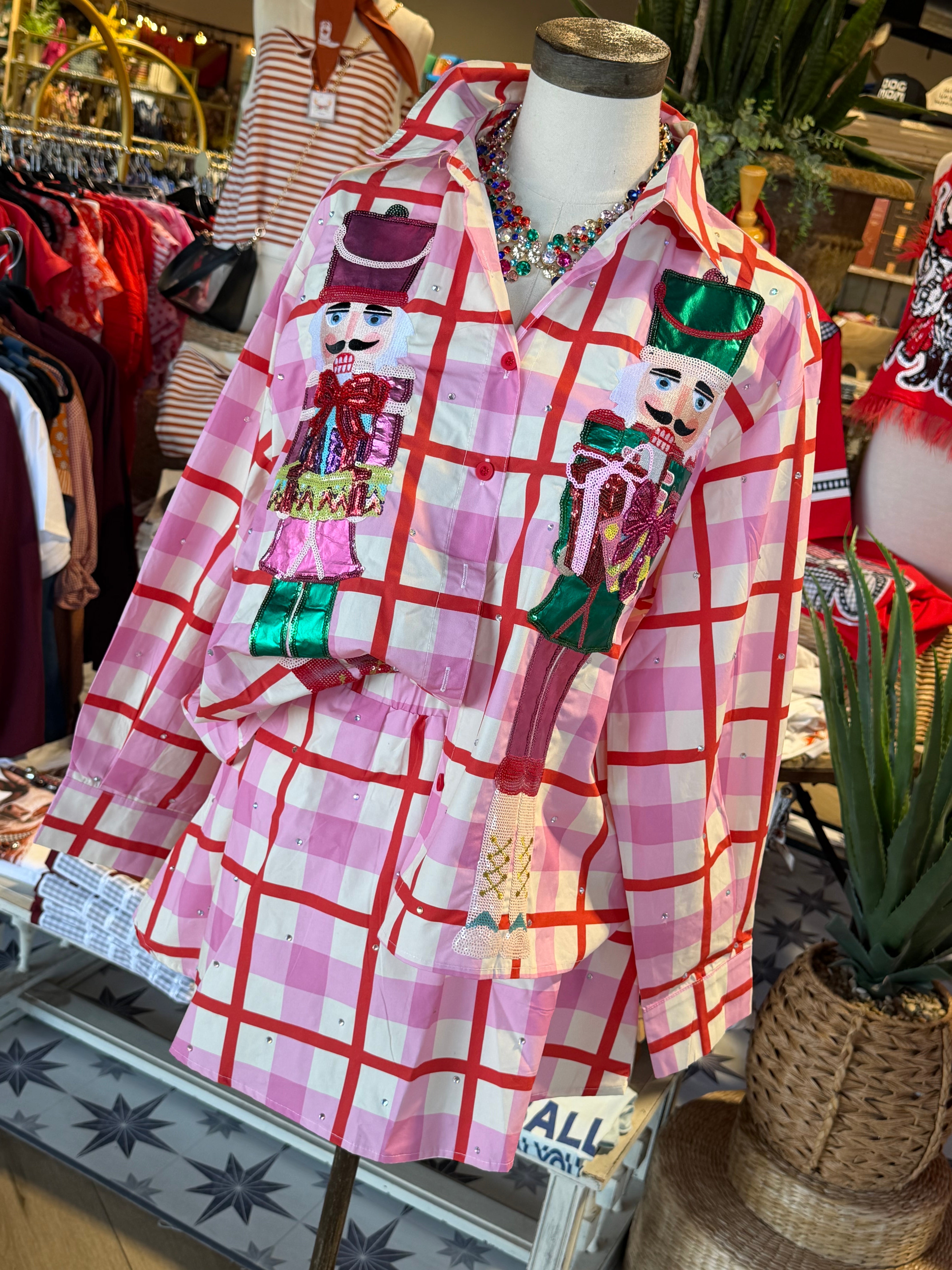 Pink & Red Plaid Christmas Set