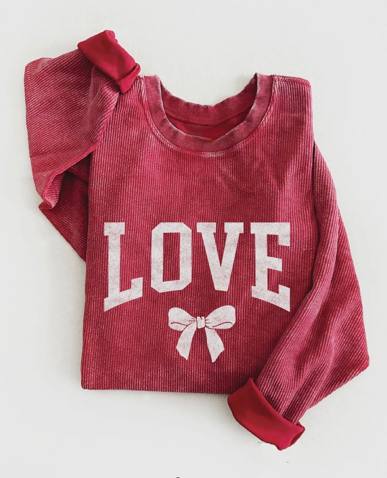 Red Love Cord Sweatshirt