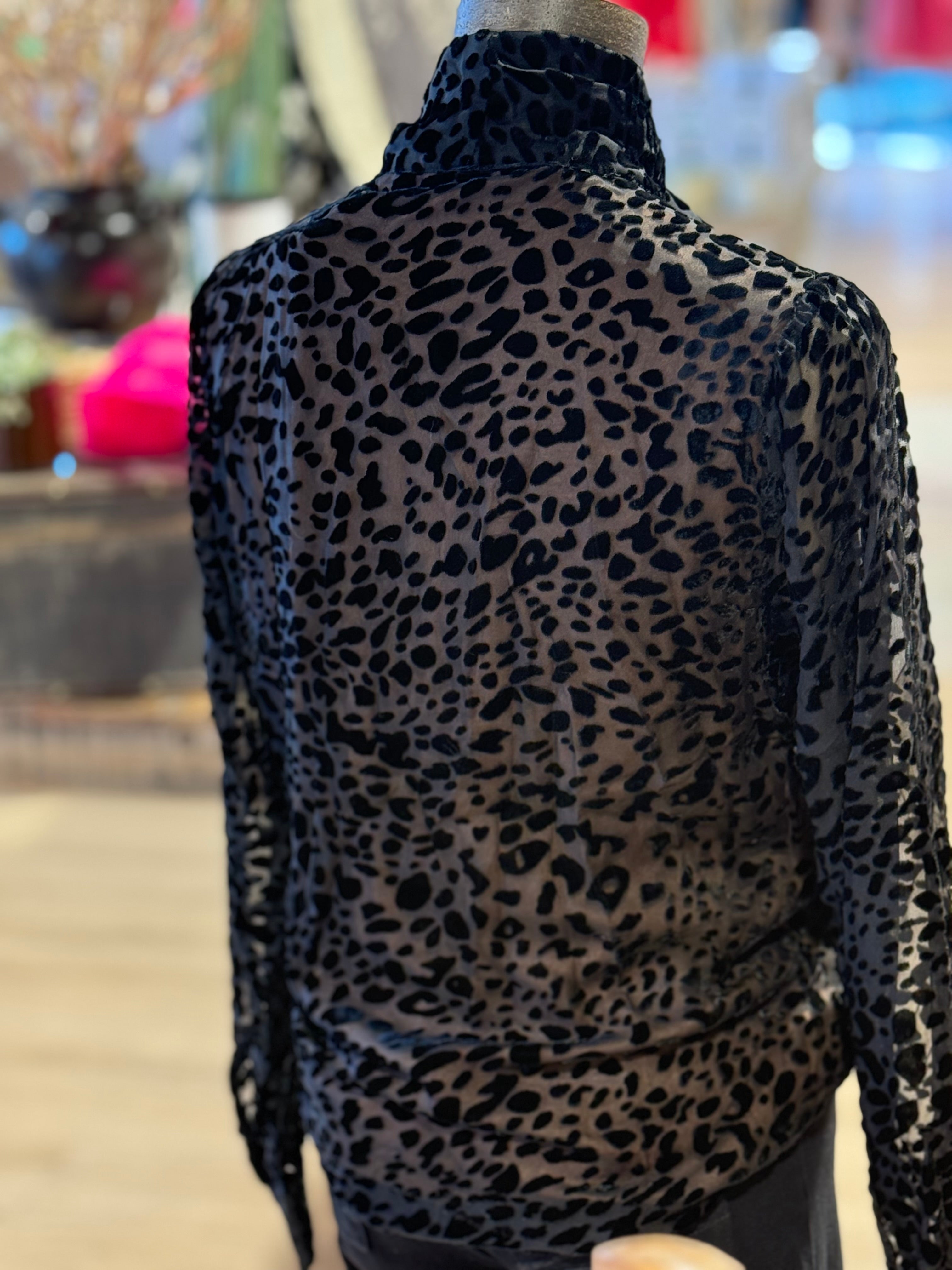 Leopard Burnout Velvet Top