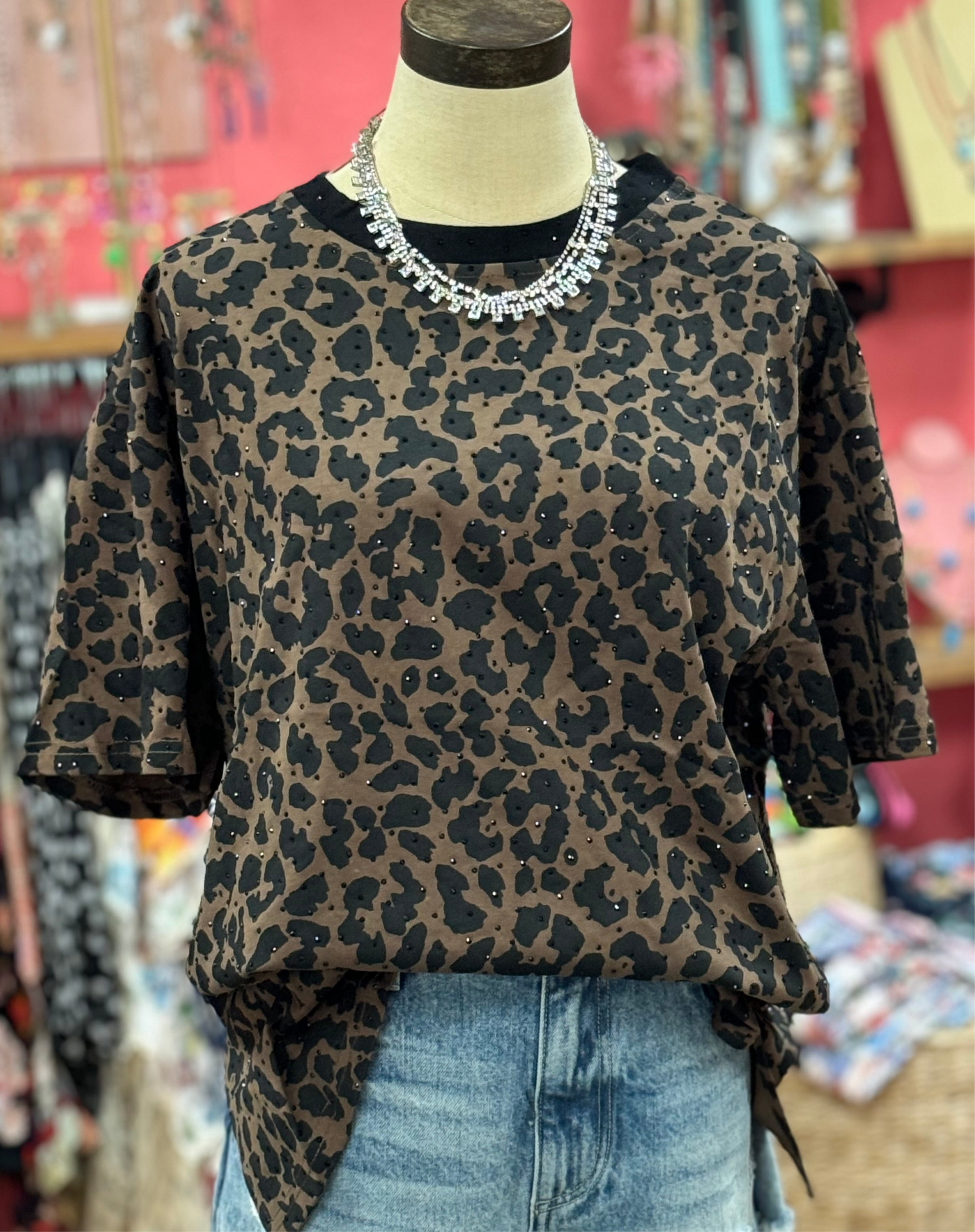 Studded Leopard Tee