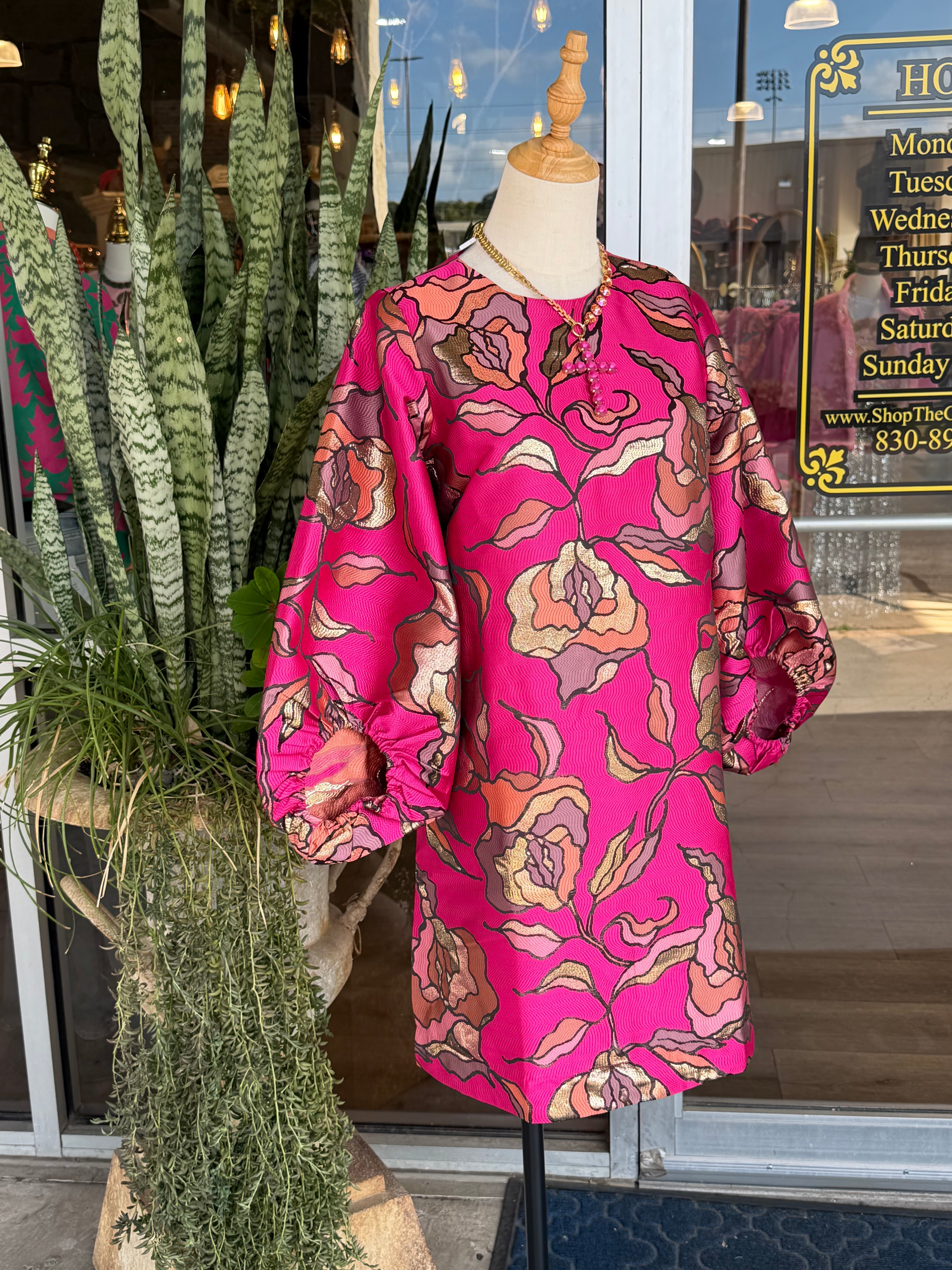 Metallic Brocade Dress