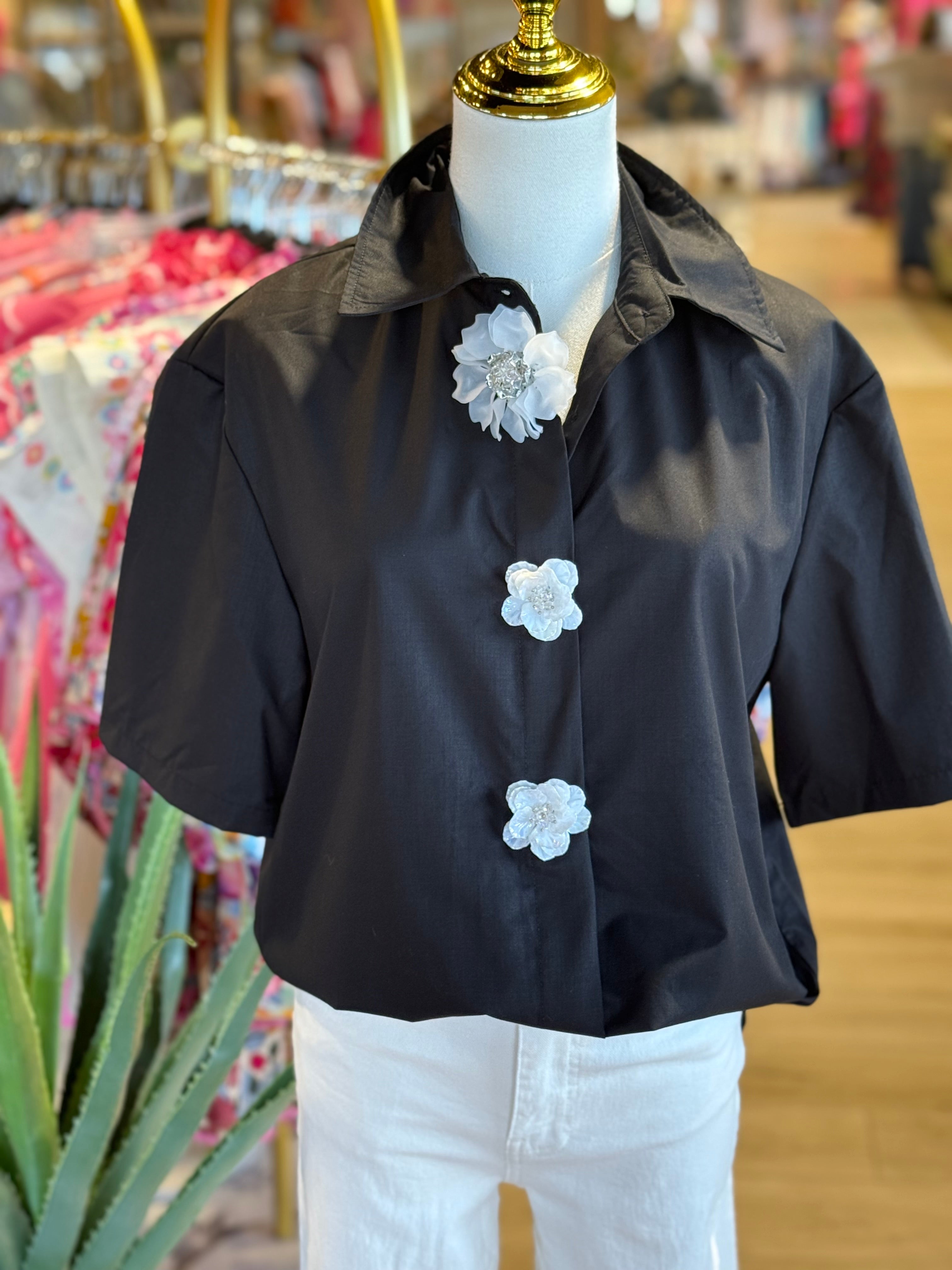 Embellished Floral Top