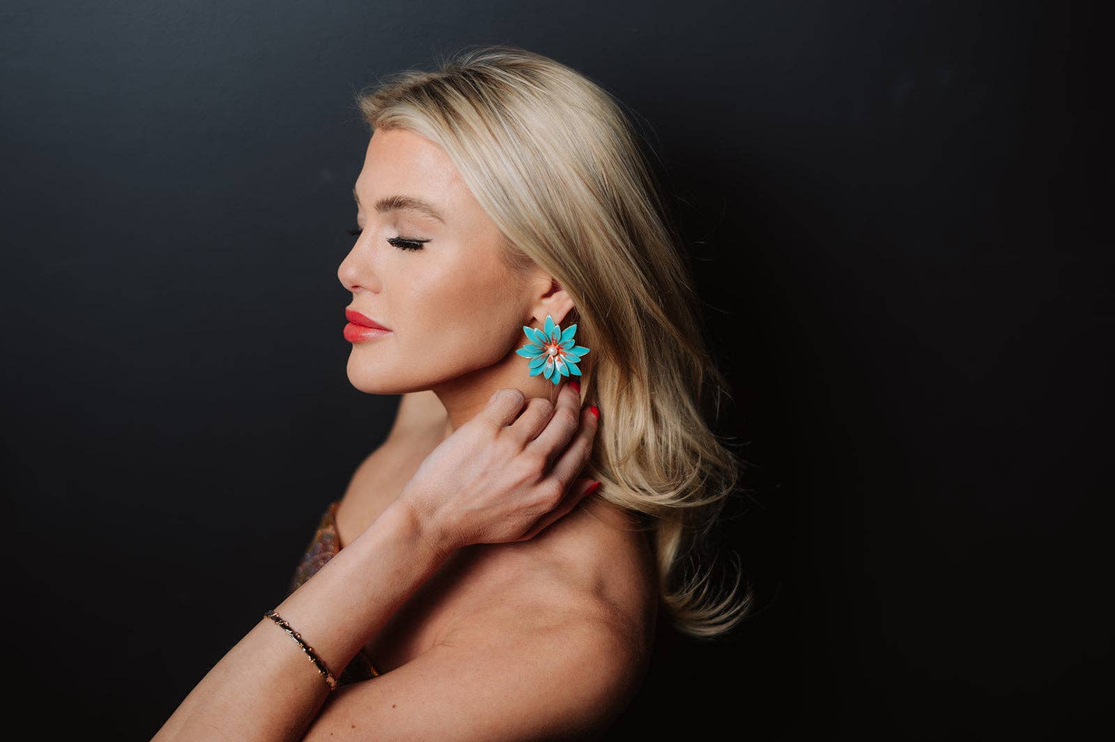 Hand Painted Azalea Earrings