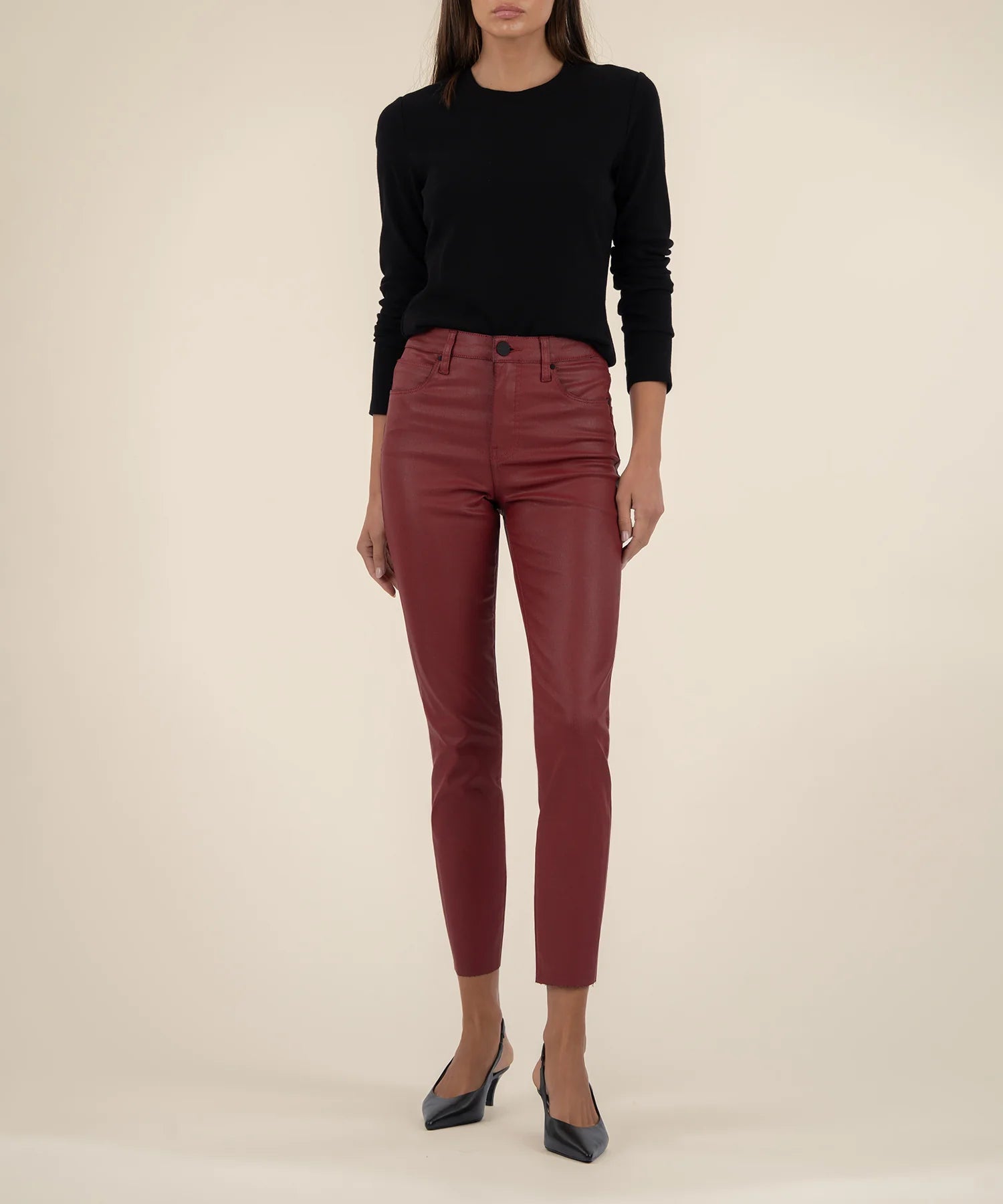Charlize Waxed Denim- Red