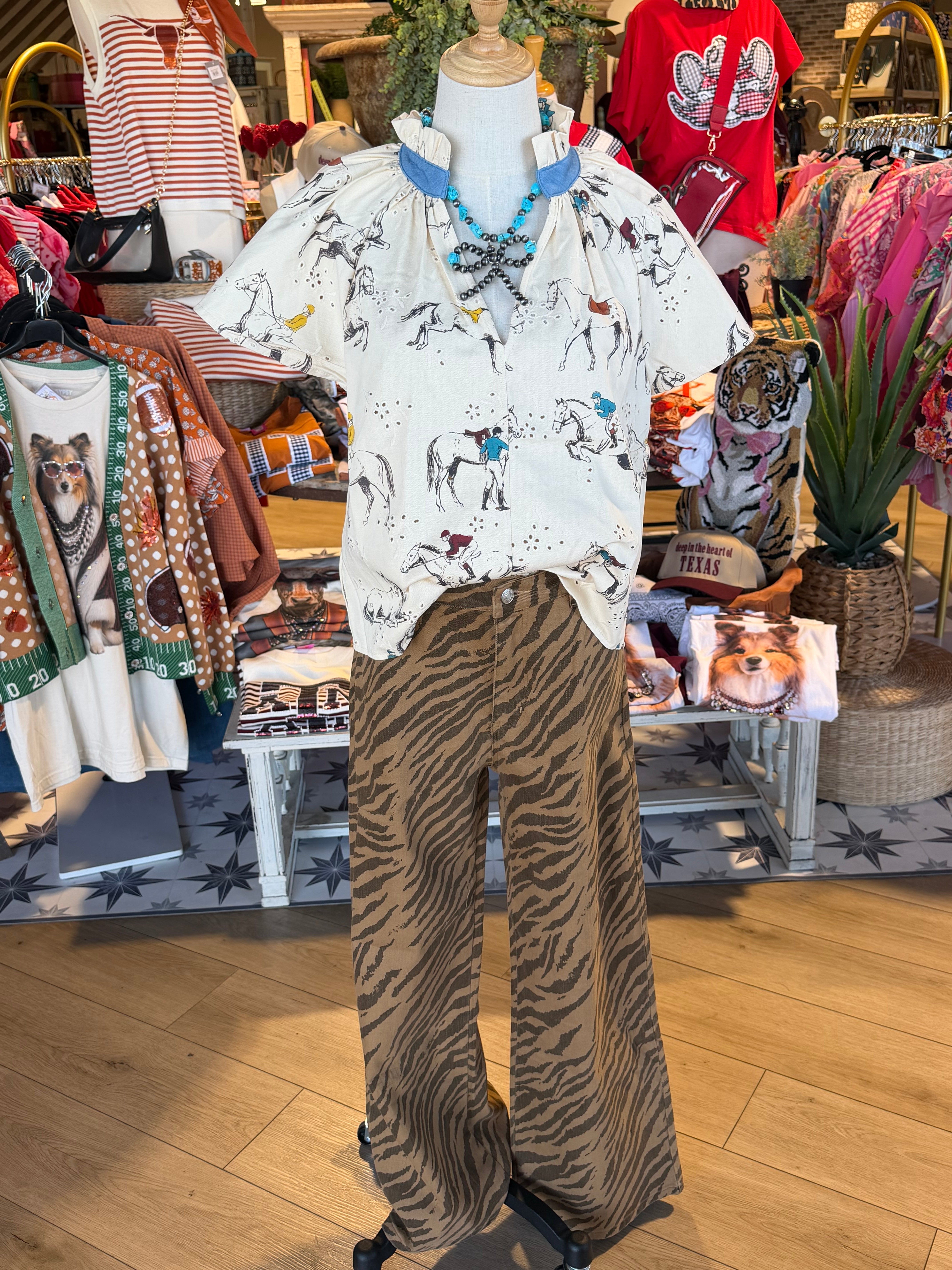 Horse Print Top