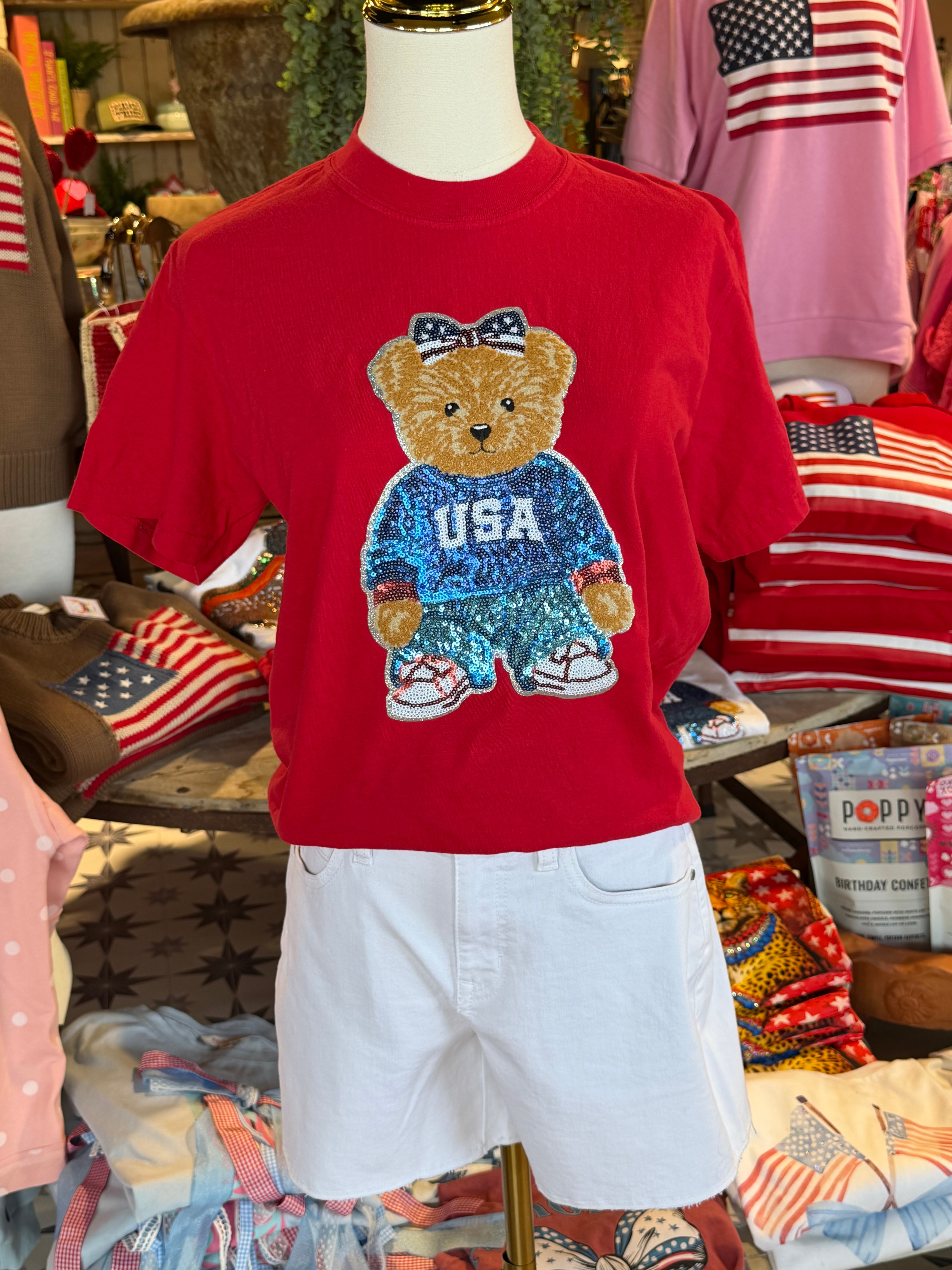 RL Bear Seuqin Tee- 2 Colors
