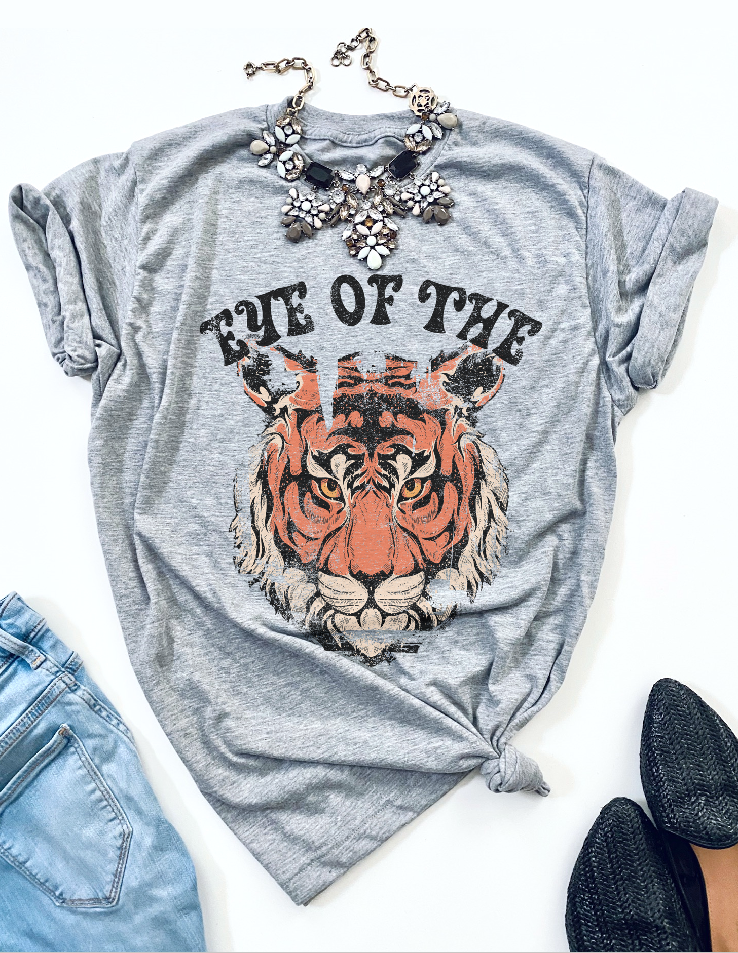 Eye of Tiger Rock N Roll Music 80s 90s Vintage Graphic Tee