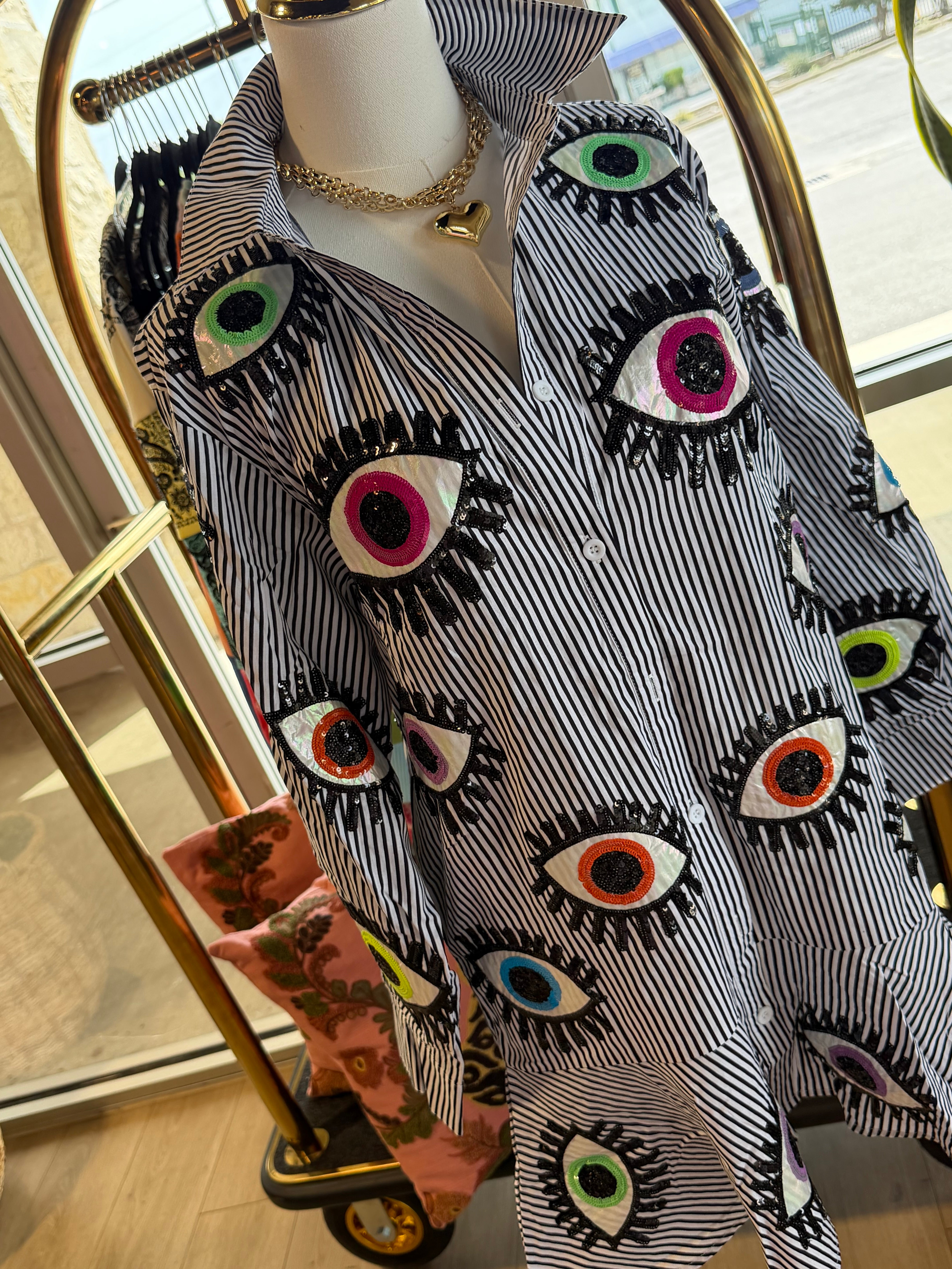 Striped Evil Eye Dress