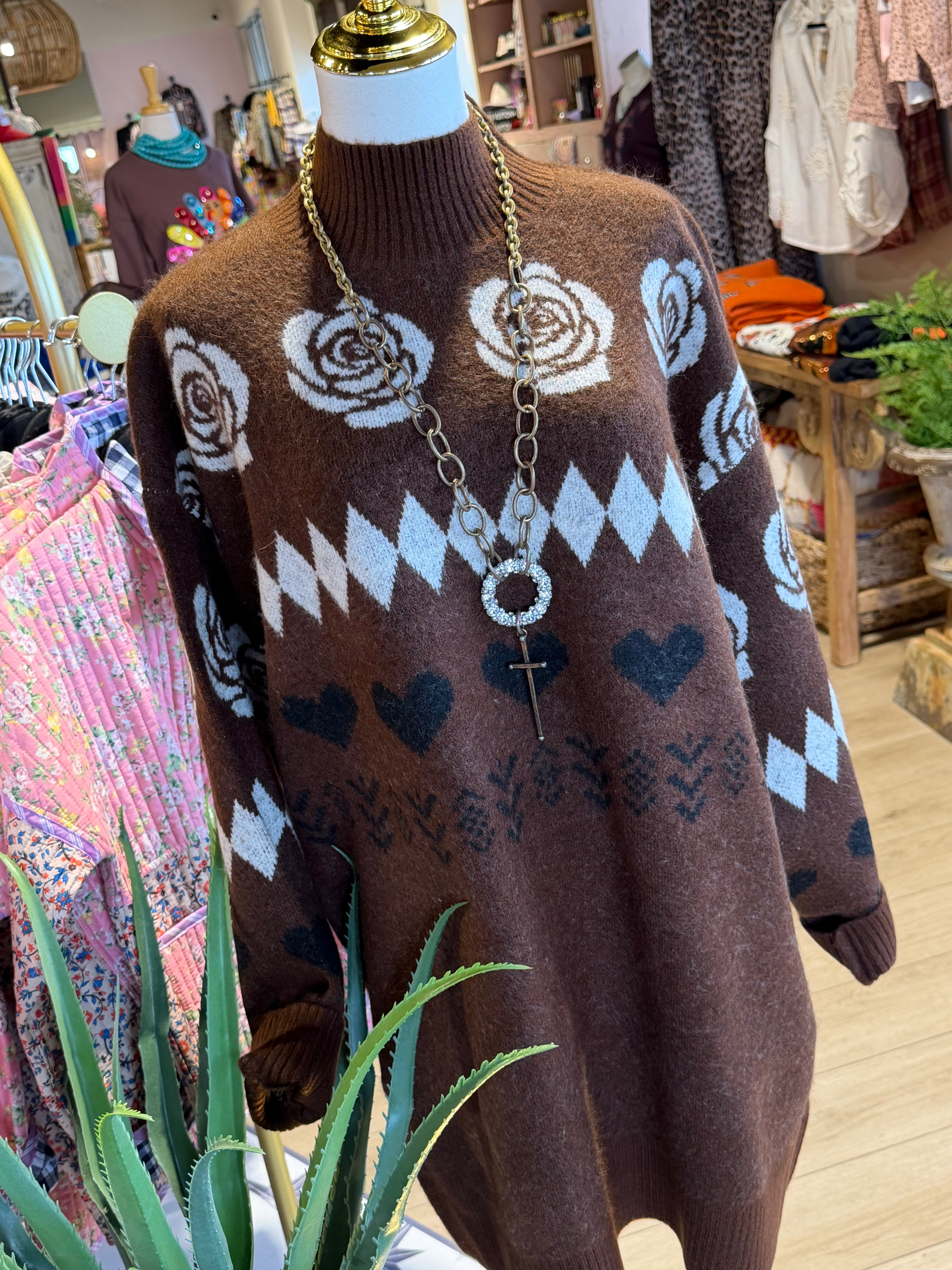 Dusty Rose Sweater Dress