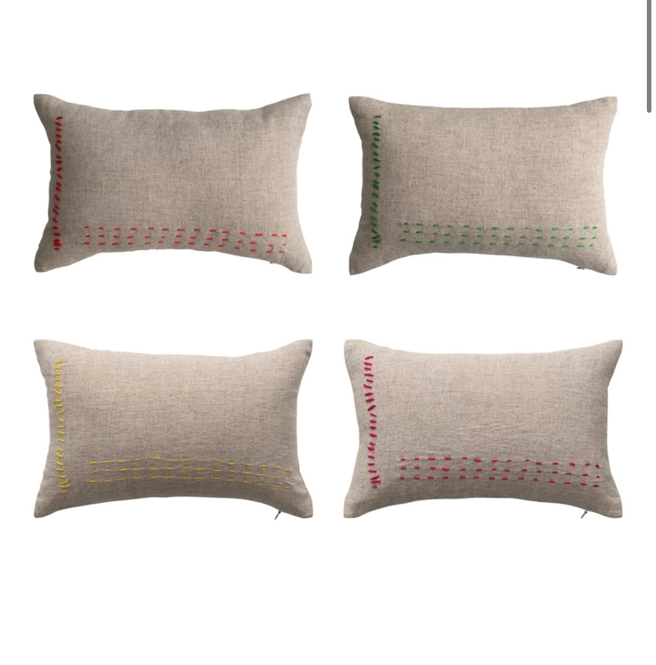 Embroidered Lumbar Pillow