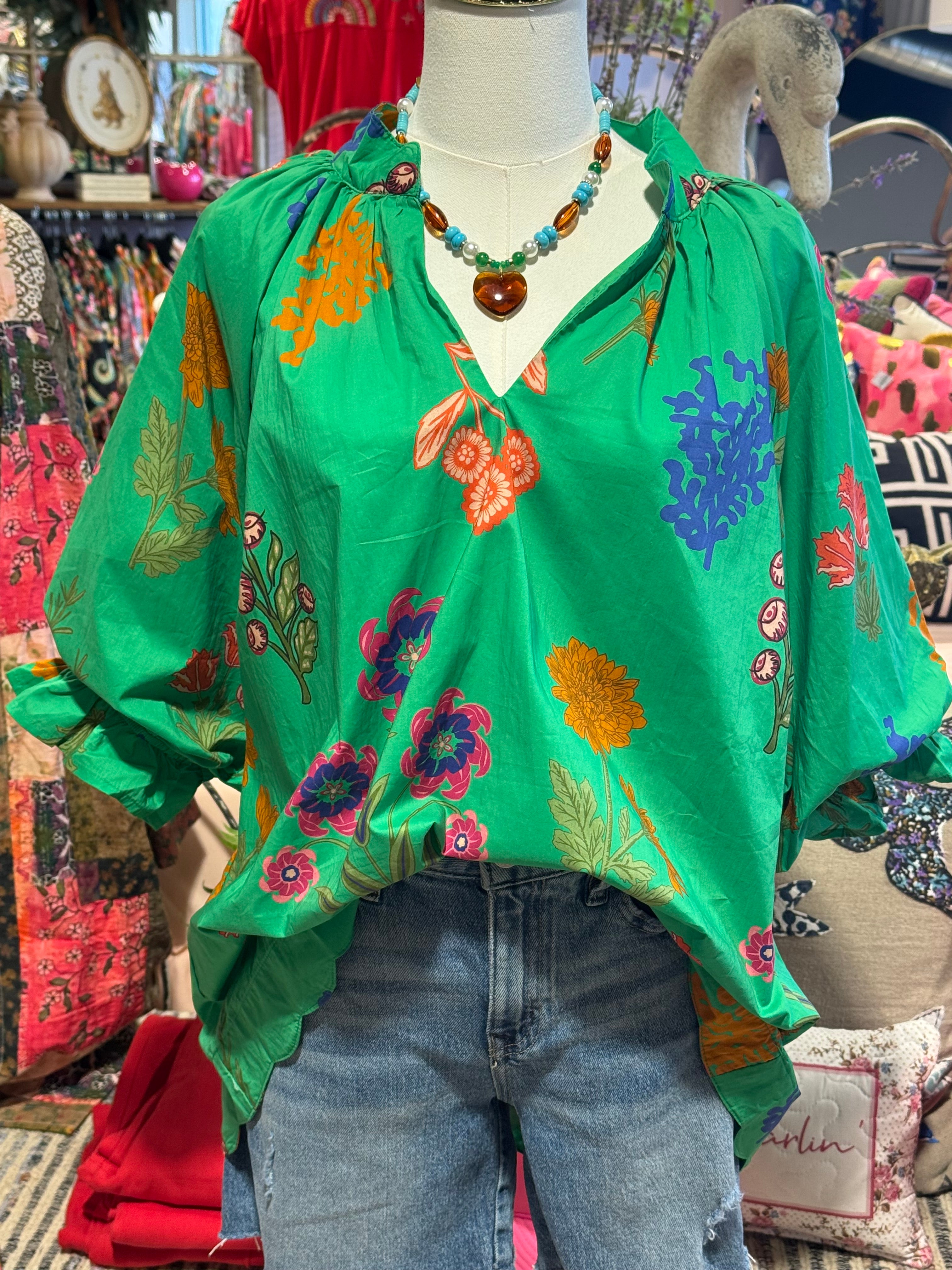Sadie Floral Top- Plus Size