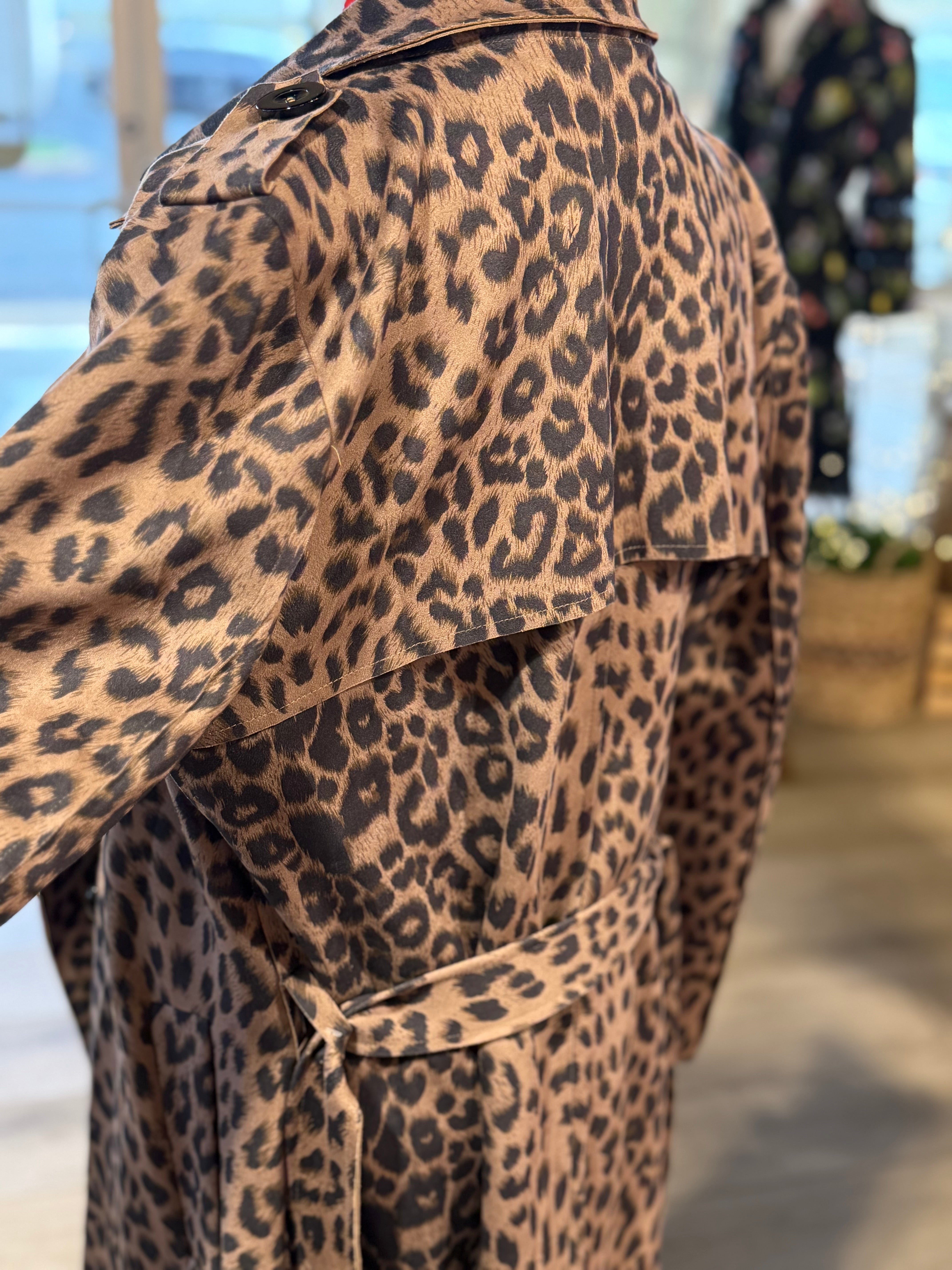 Leopard Suede Trench
