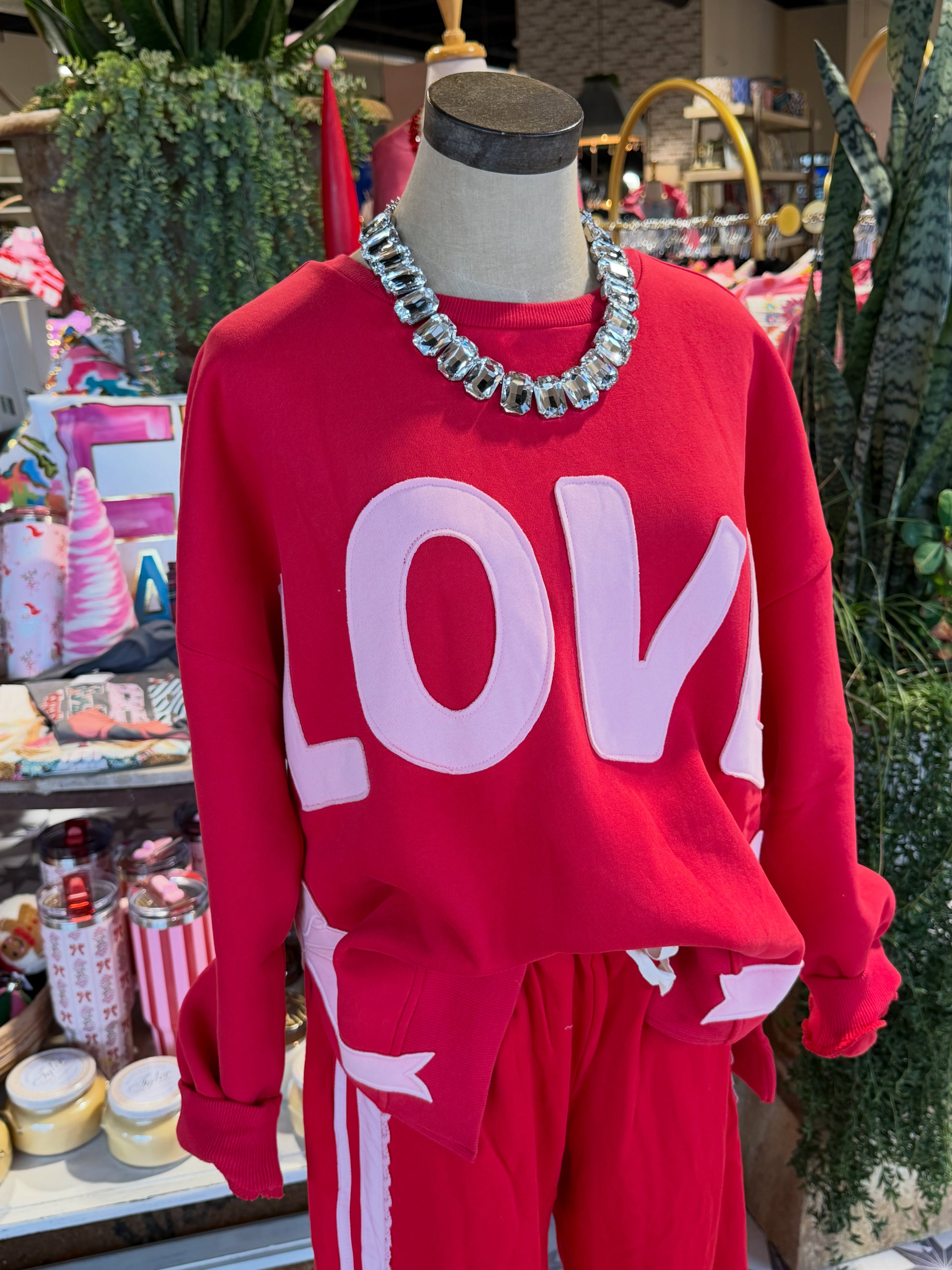 Love & Side Bow Sweatshirt