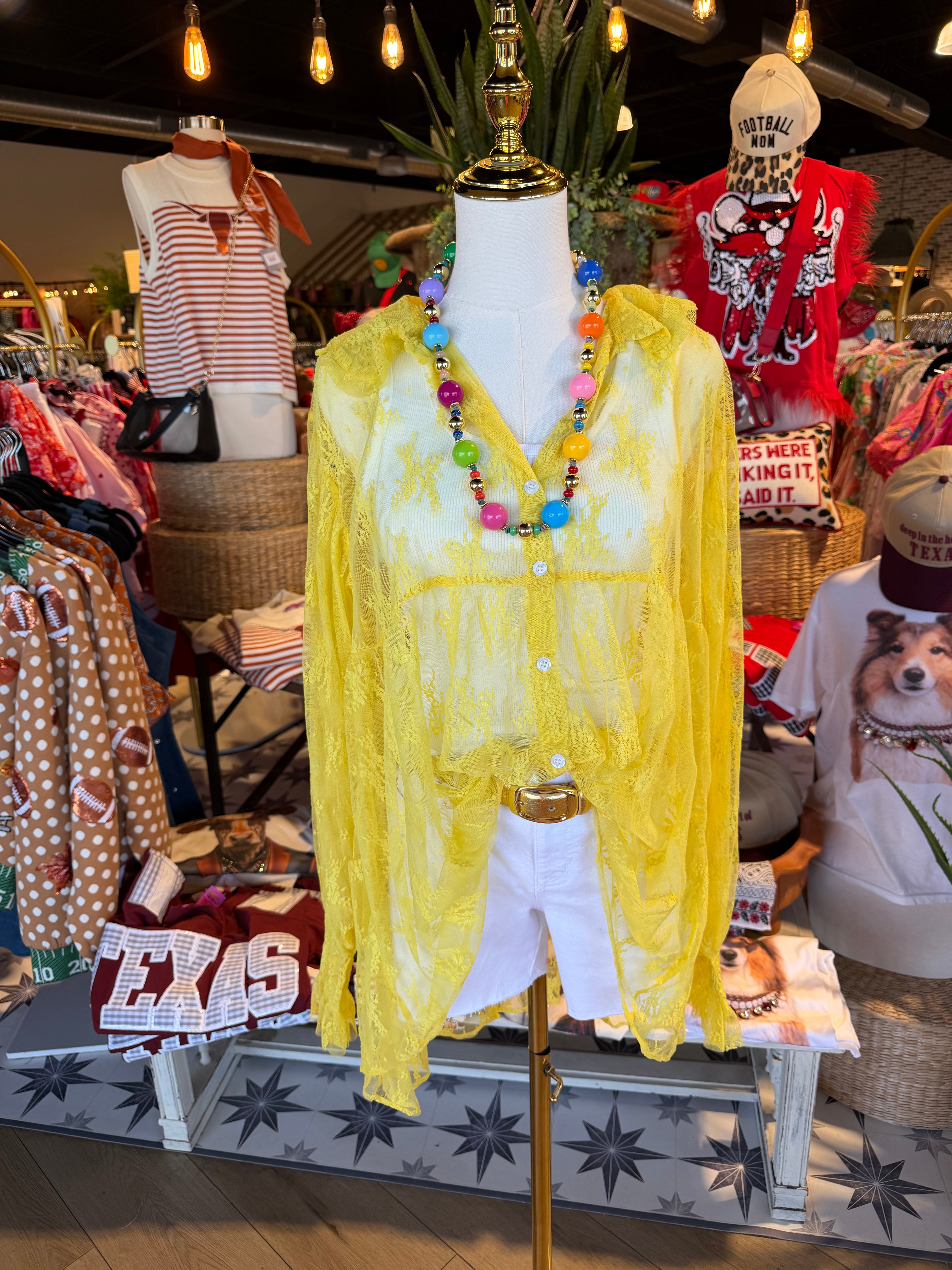 Golden Yellow Lace Top