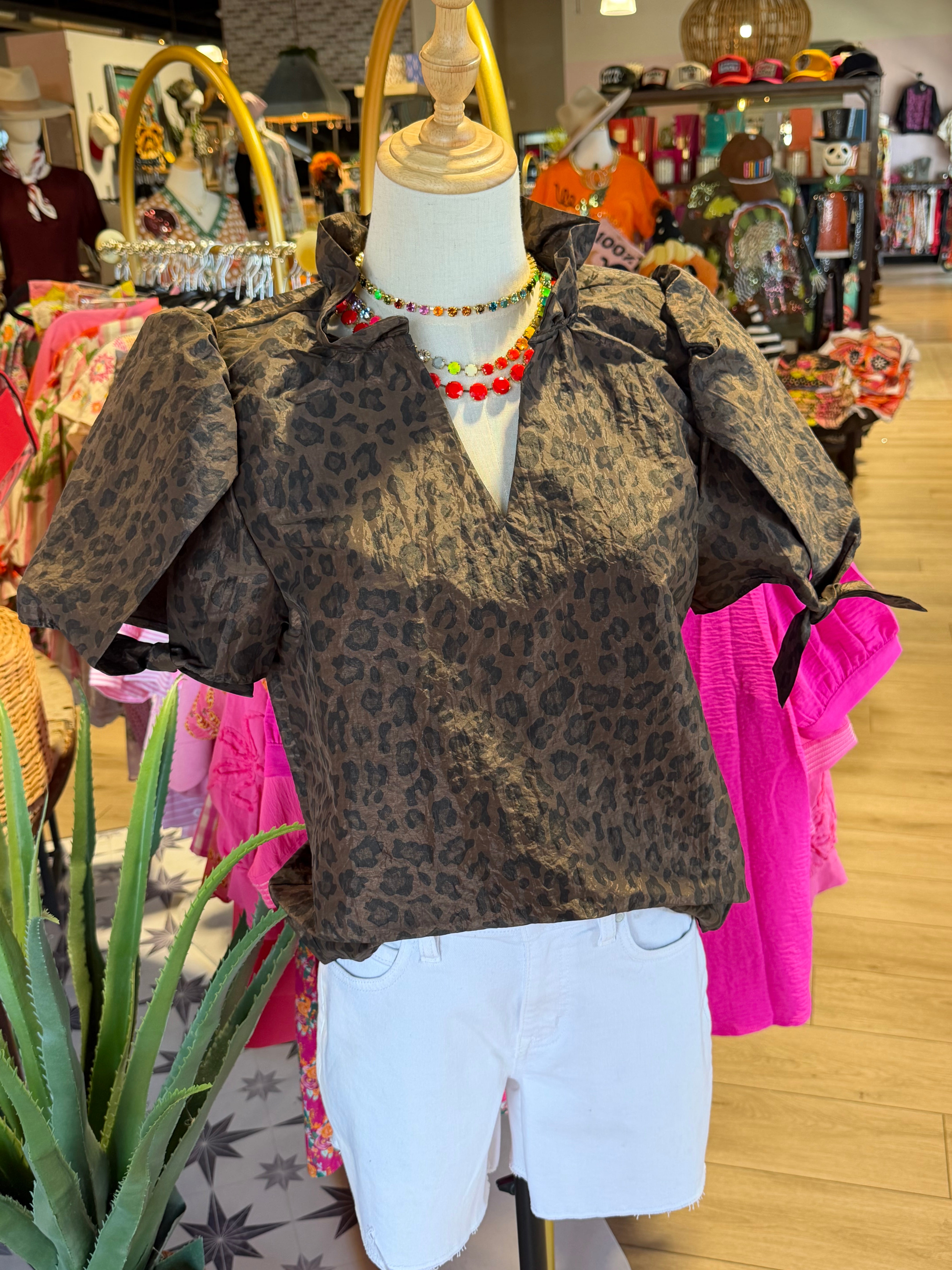 Metallic Leopard Top