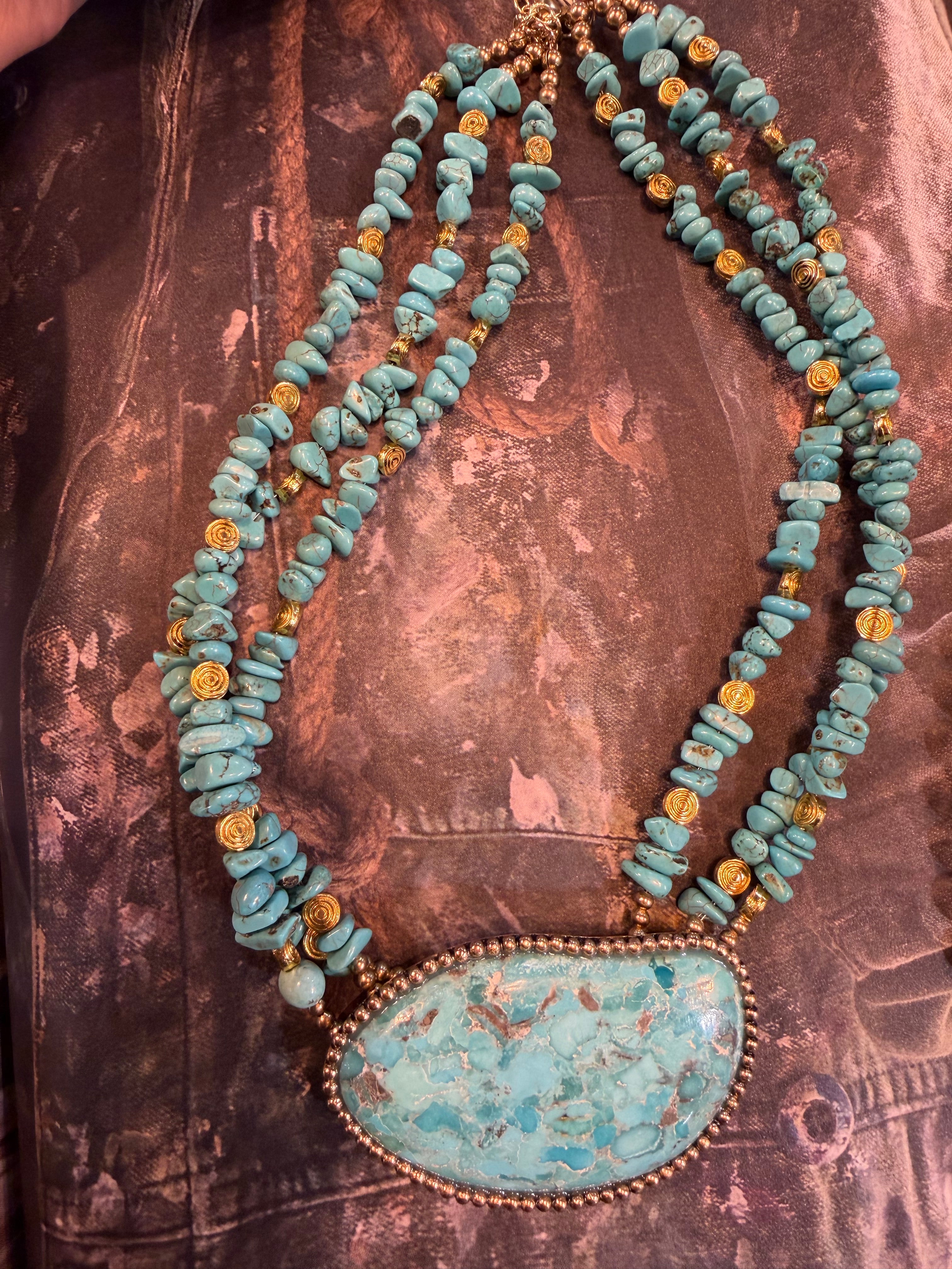 BLue Turquoise Statement Necklace