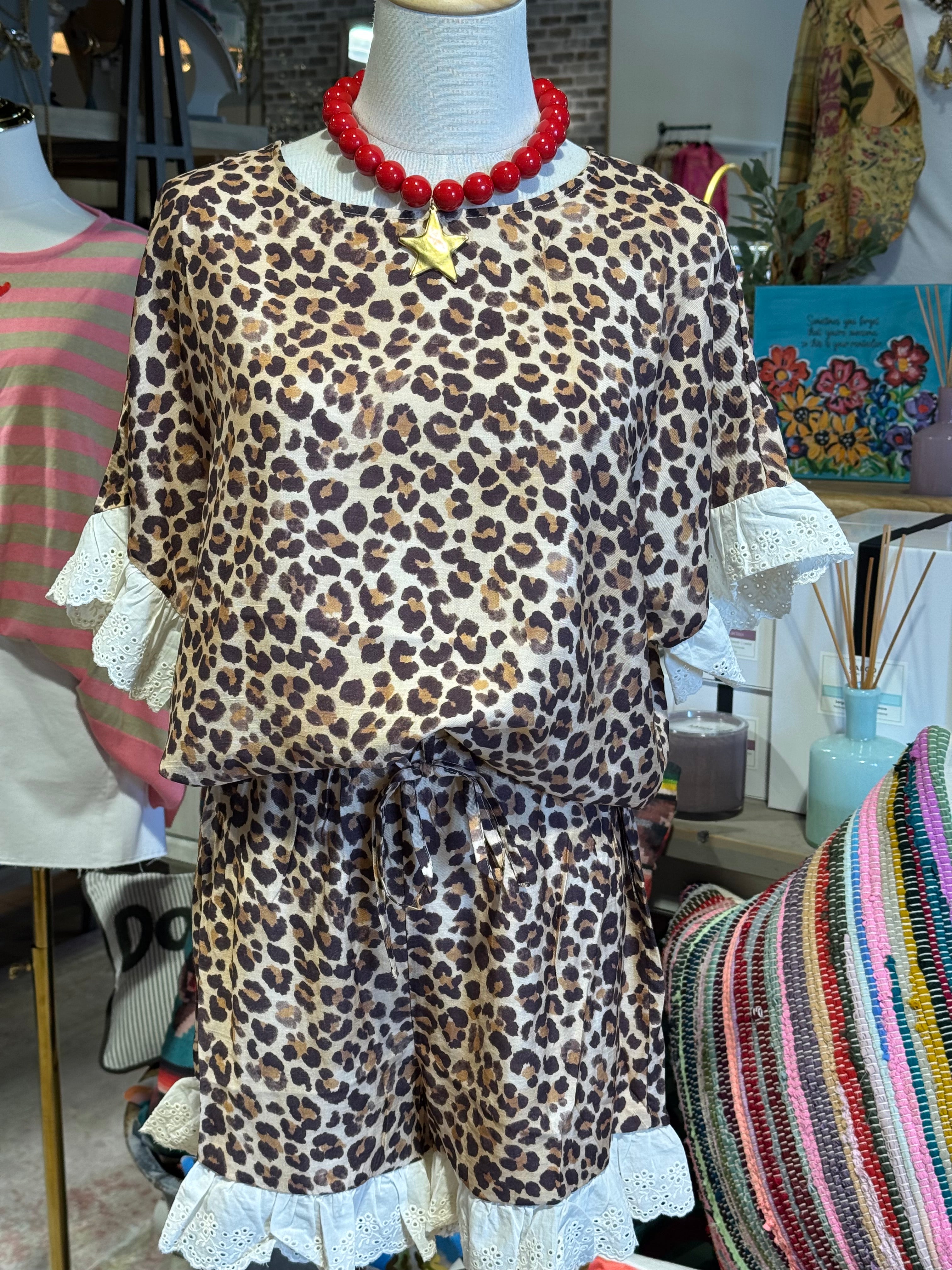 Mia Leopard Short Set