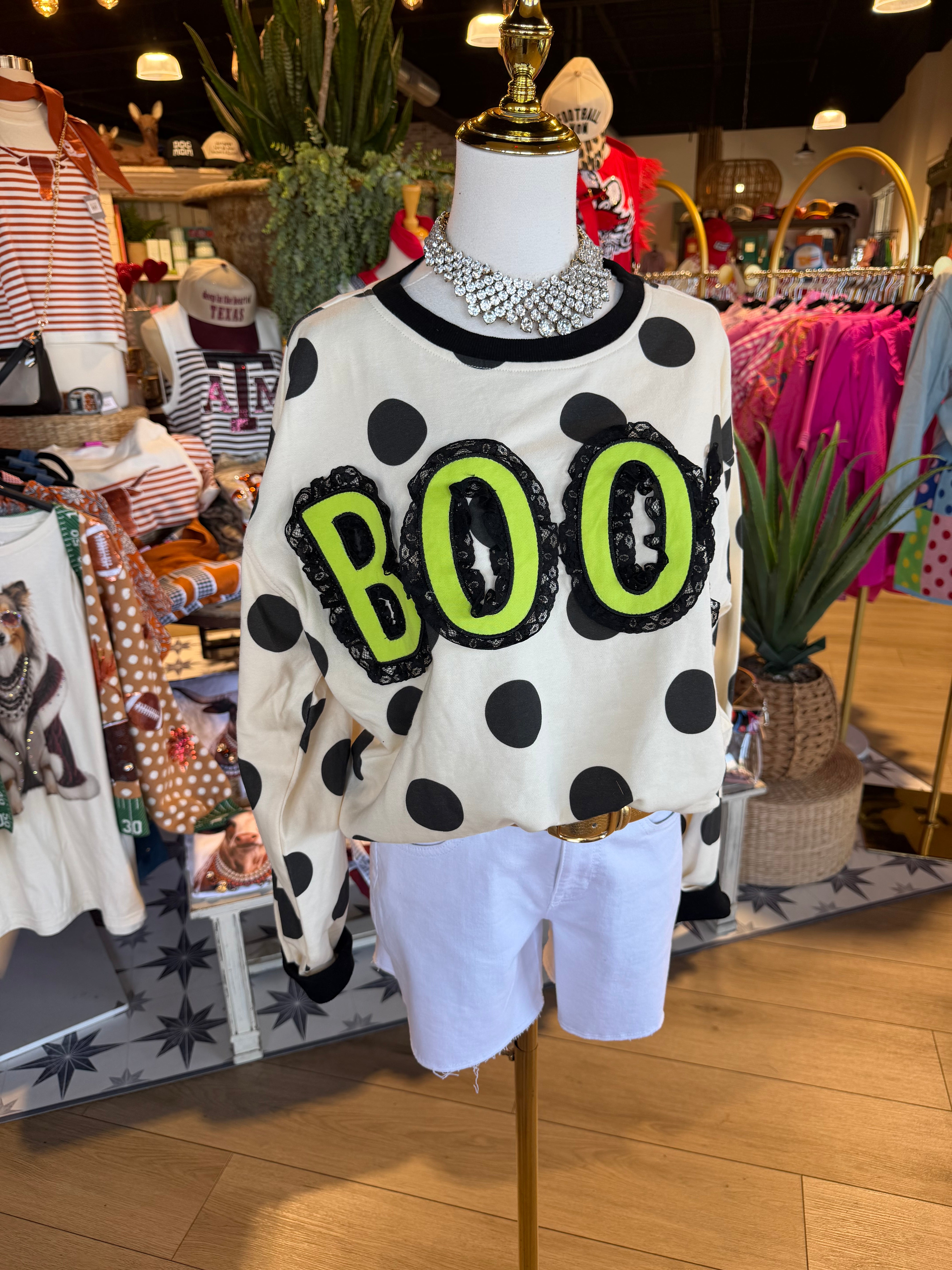 Boo Polka Dot Top