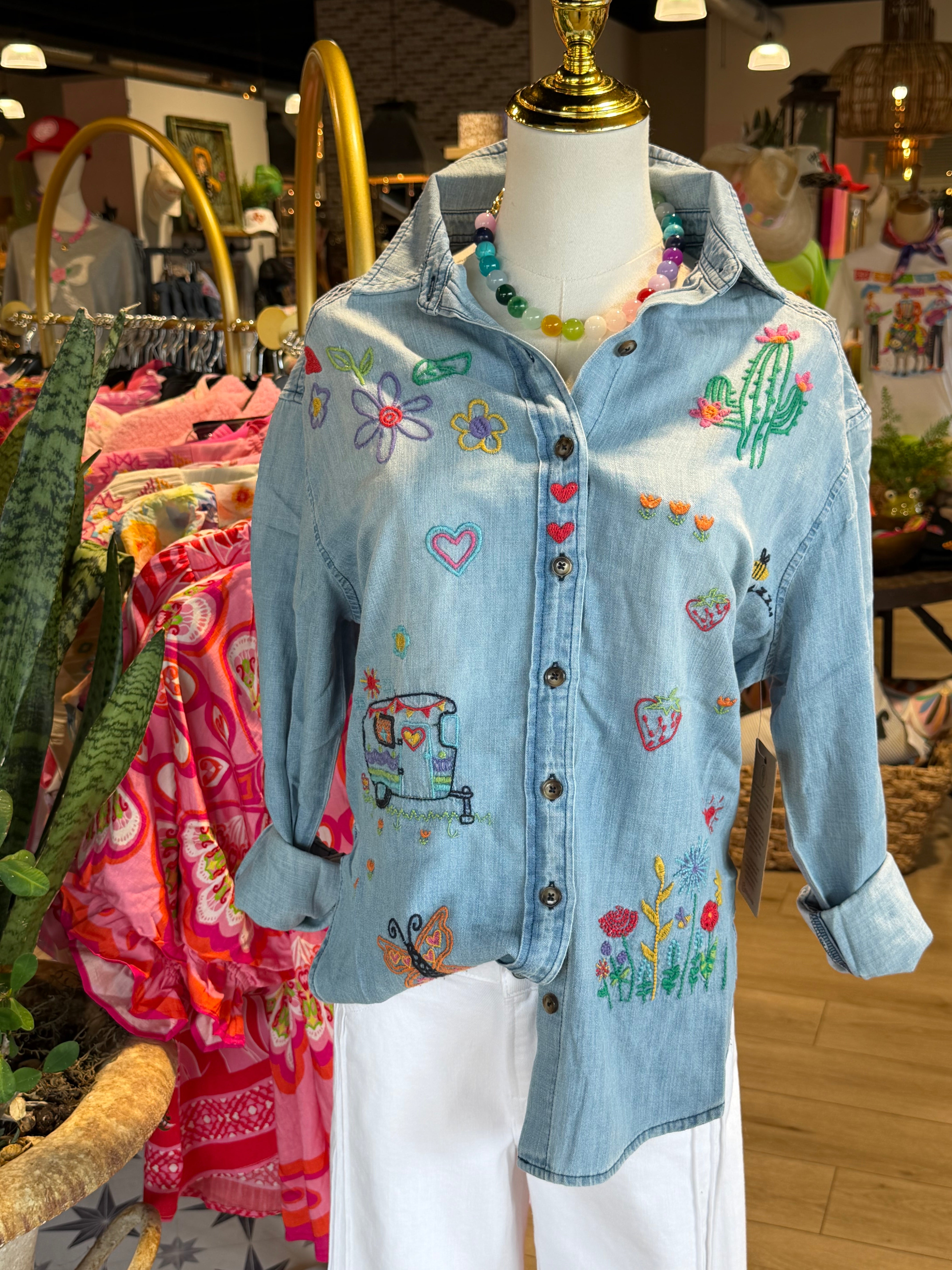 Garden Embroidery Top