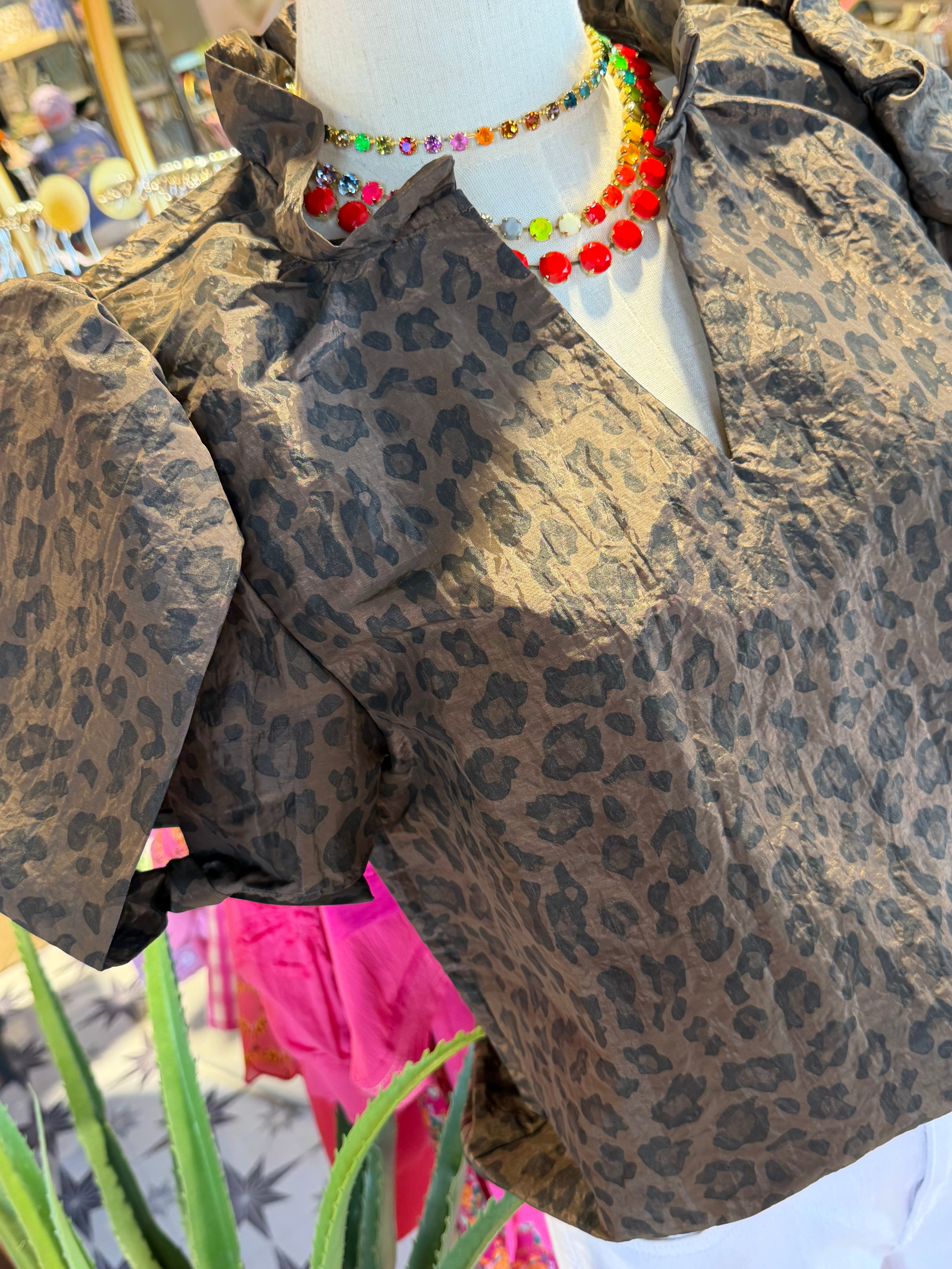 Metallic Leopard Top