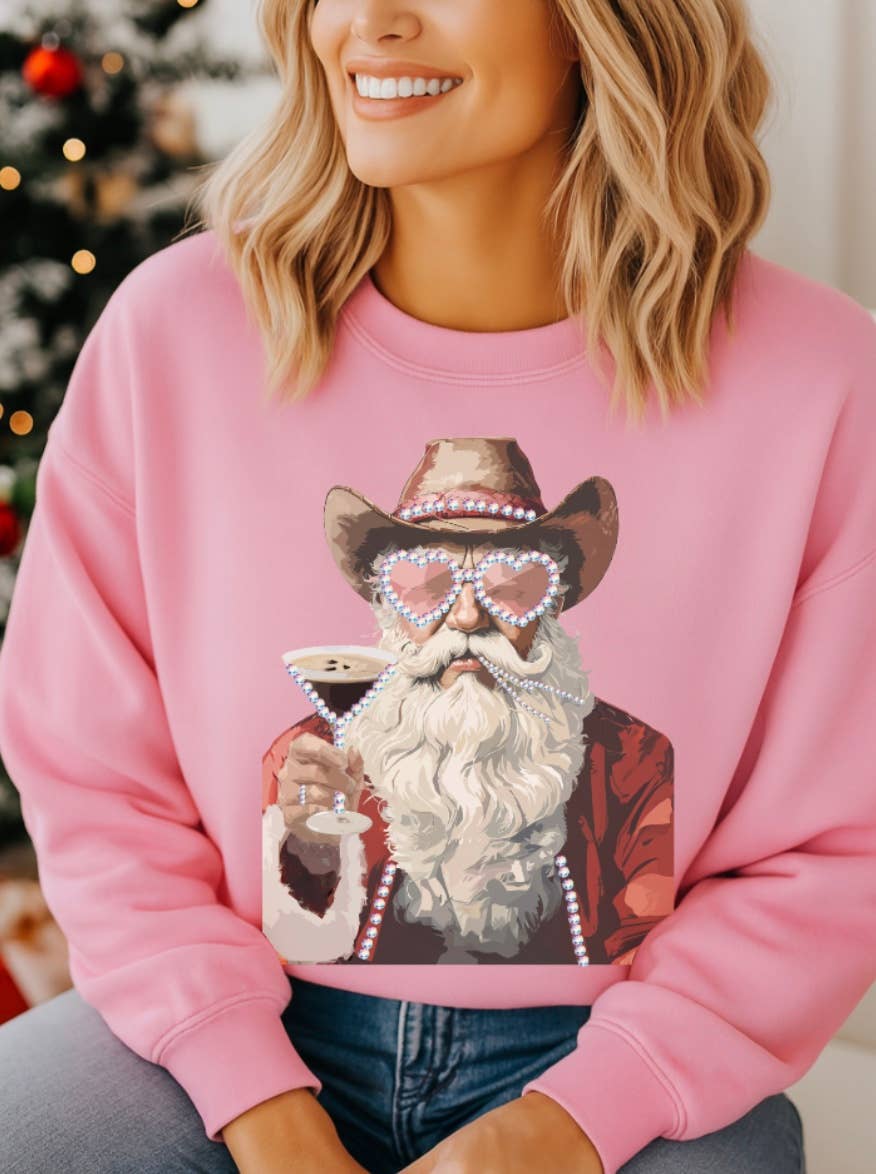 Espresso Cowboy Santa Crewneck