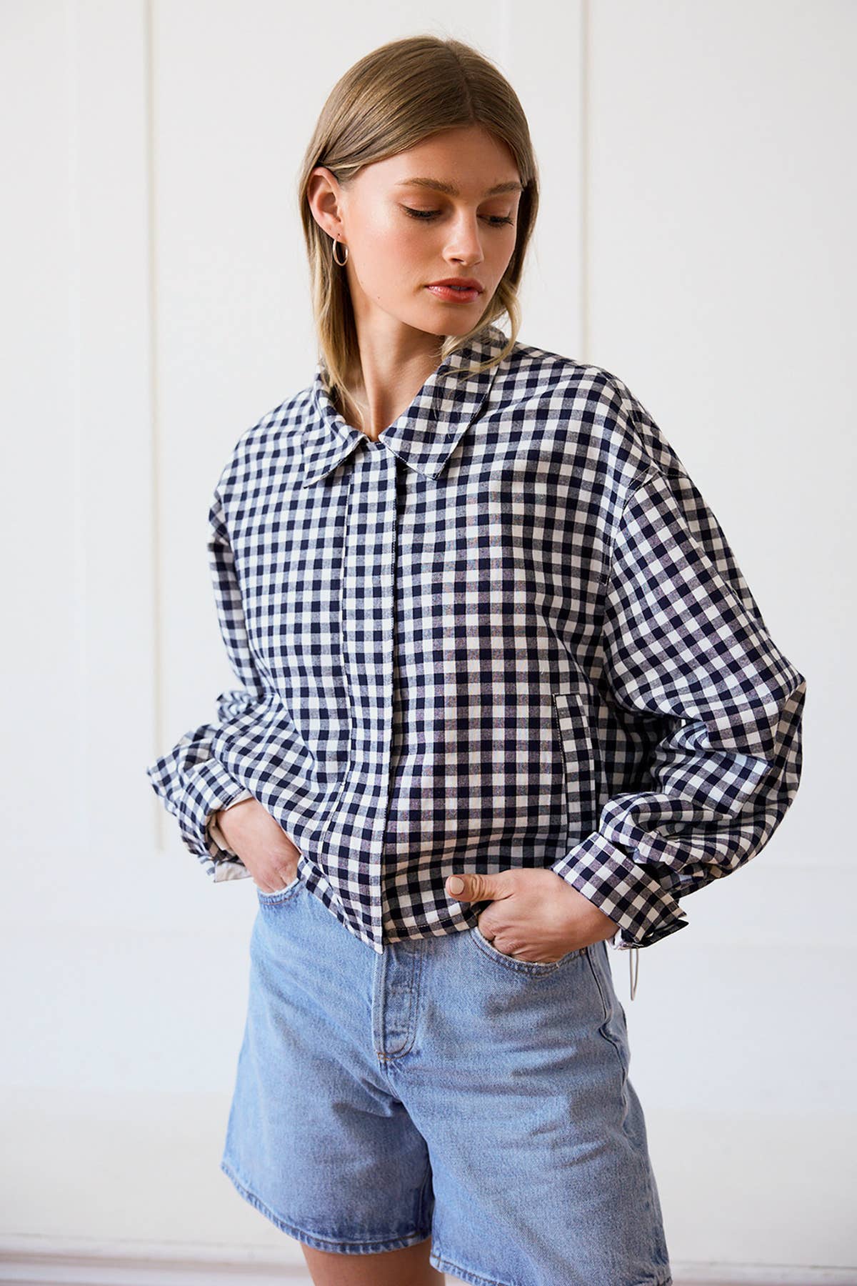 Gingham Zip Jacket -
