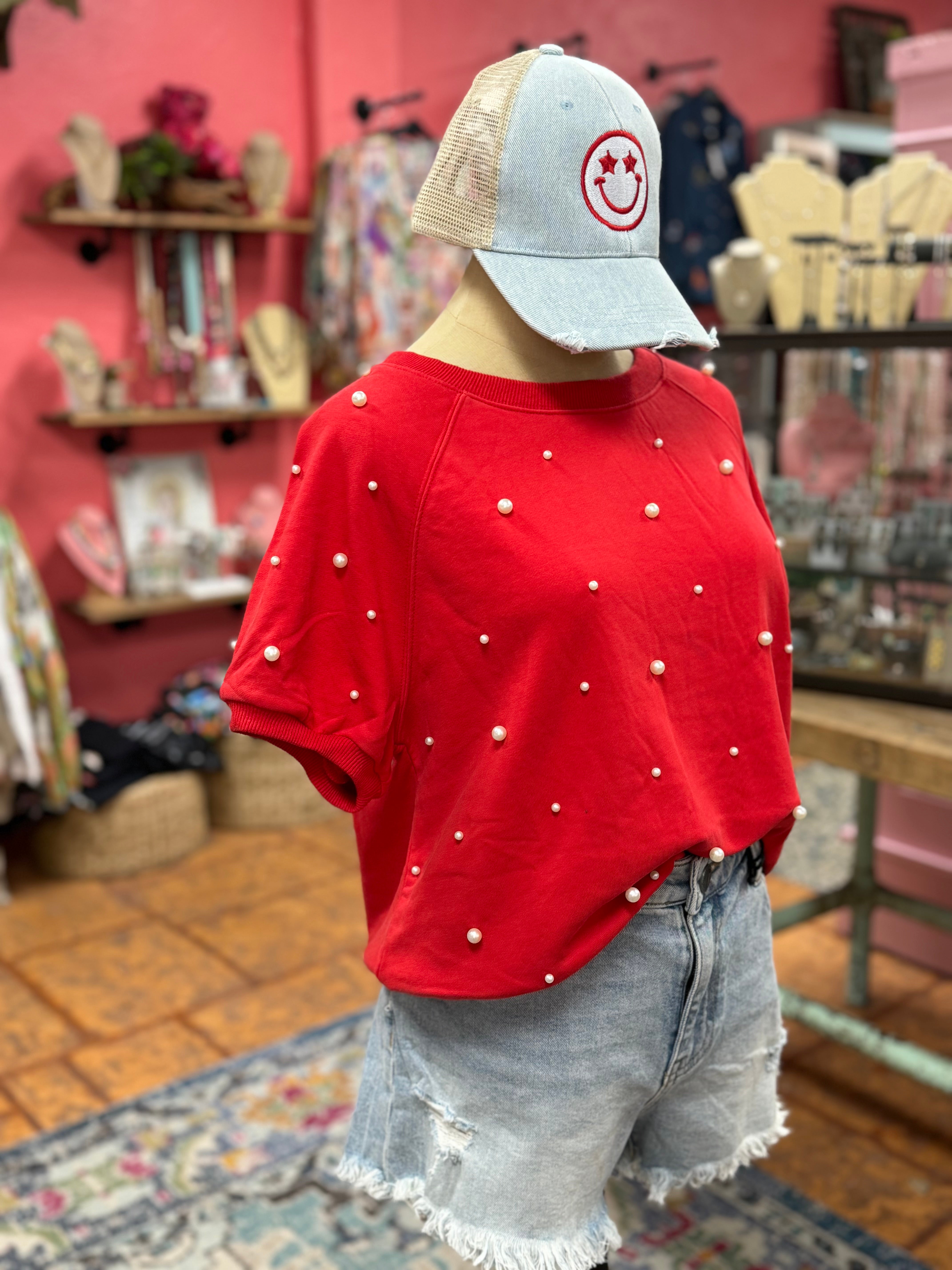 Carmine Rose Top