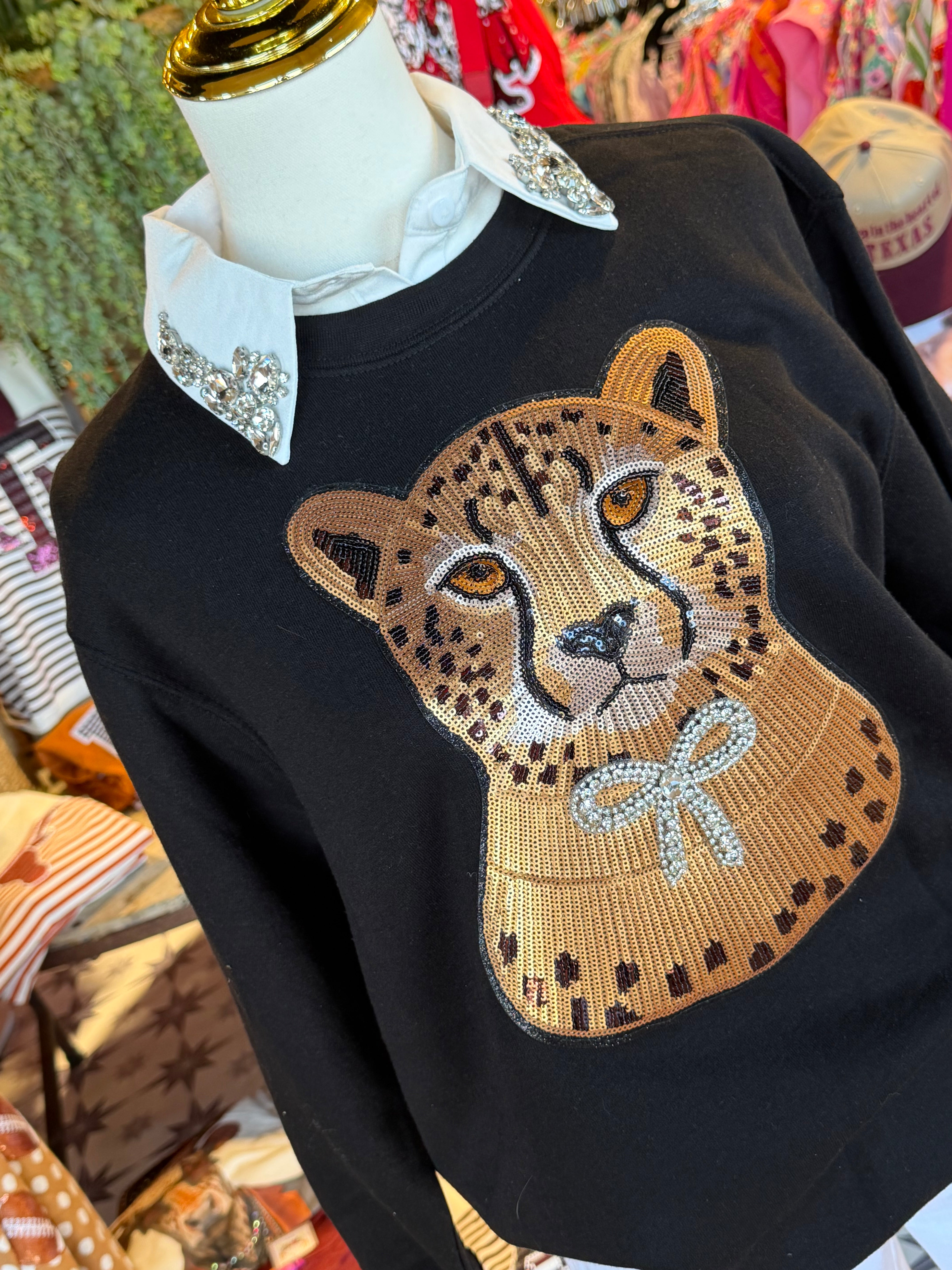 Sequin Leopard Sweatshirt
