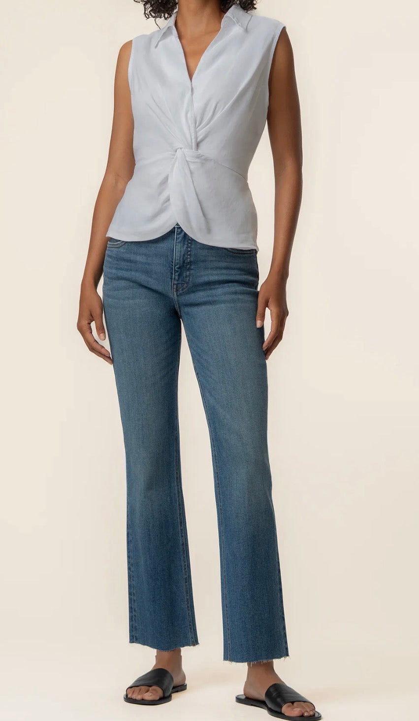 Sara White Linen Top