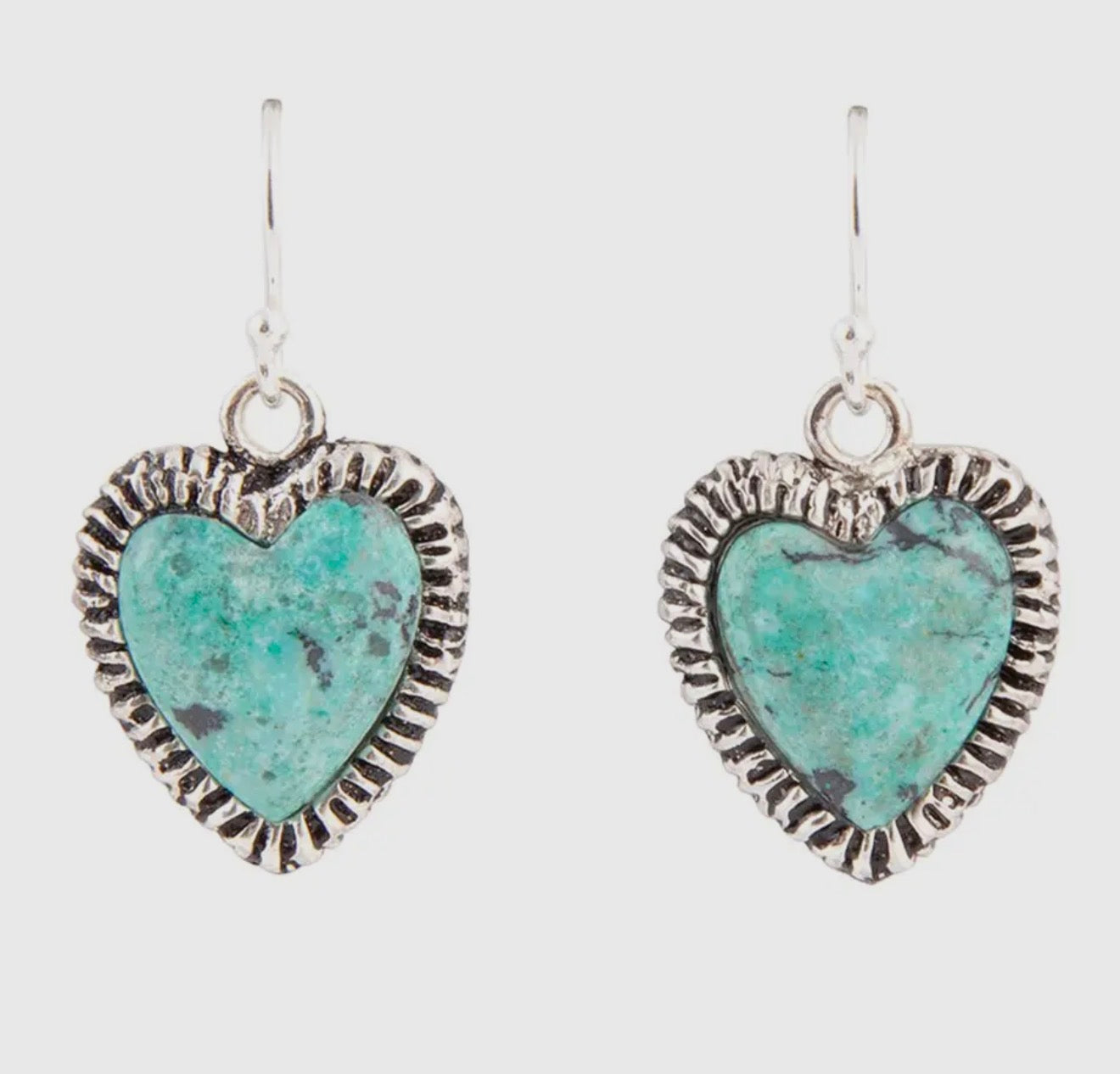 Heart Blue Chrysocolla Sterling Silver
Drop Earrings