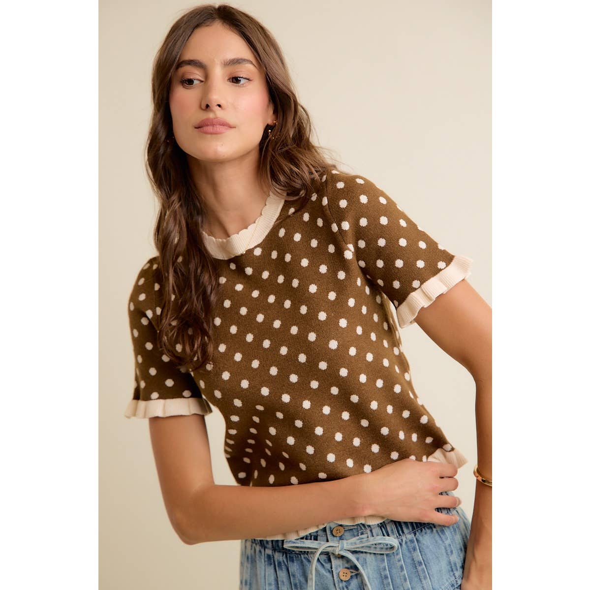Erin Polka Dot Sweater Tee