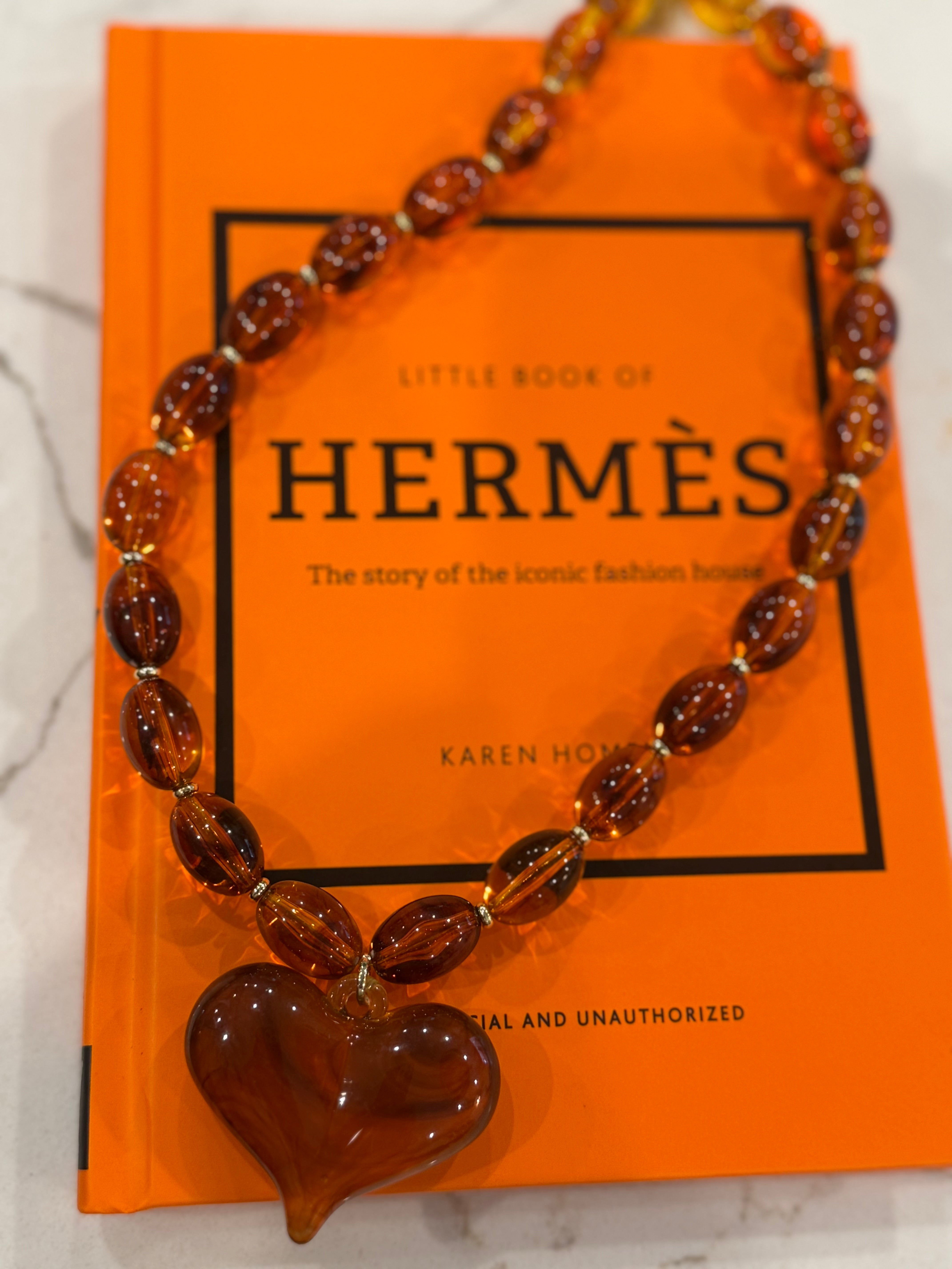 Amber Heart Necklace***