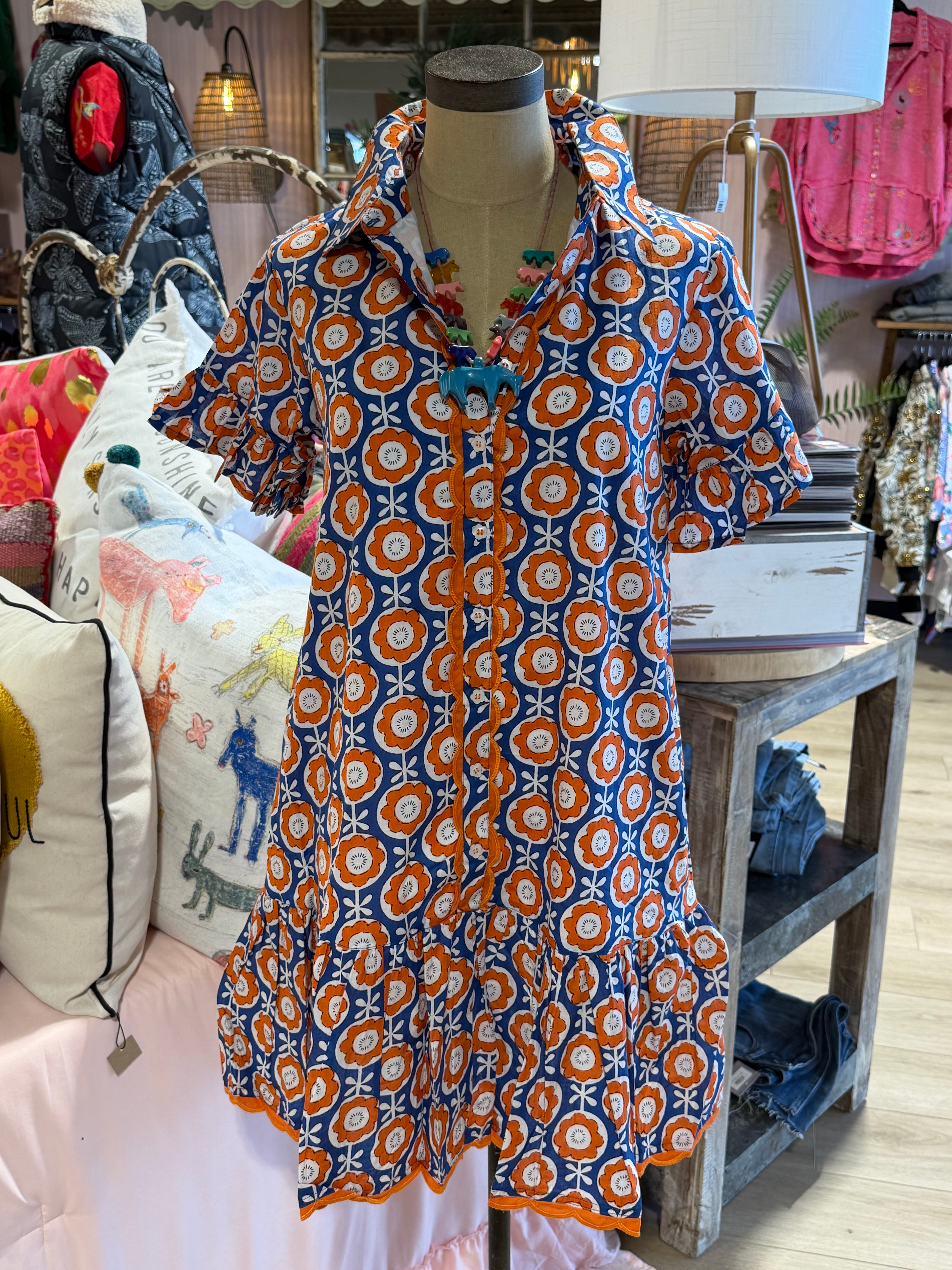 Scalloped Shirt Dress