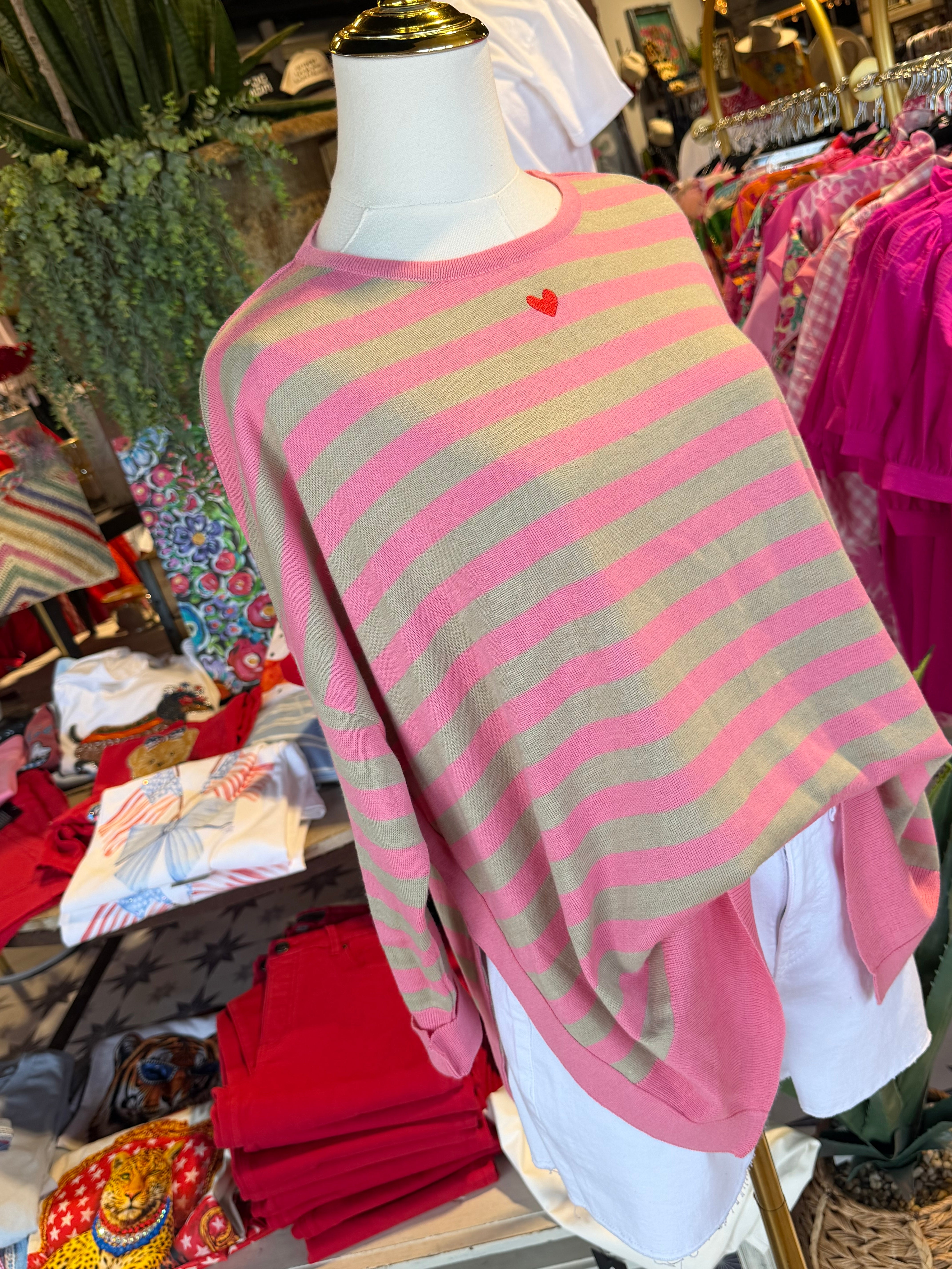 Amour XO Sweater - Pink / khaki