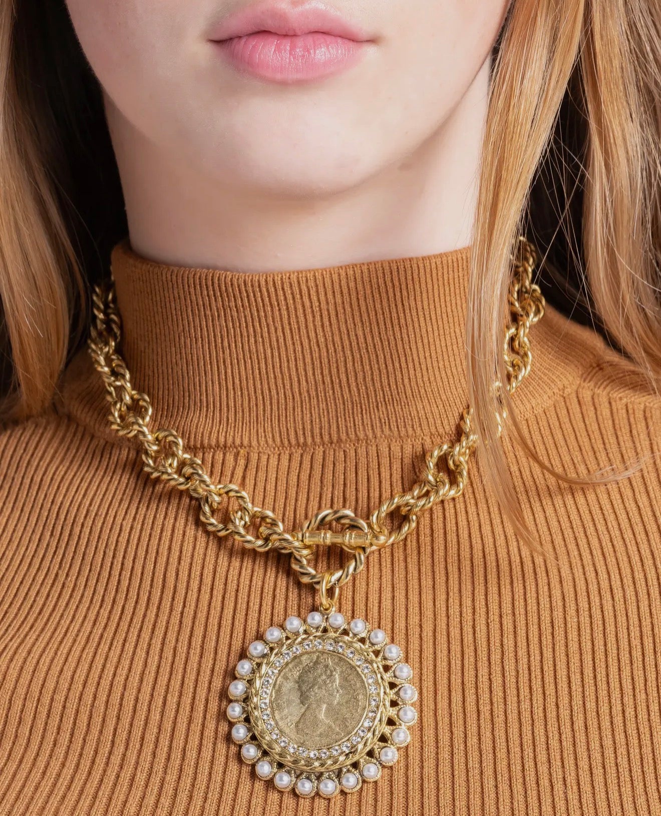 Pearl Coin  Necklace