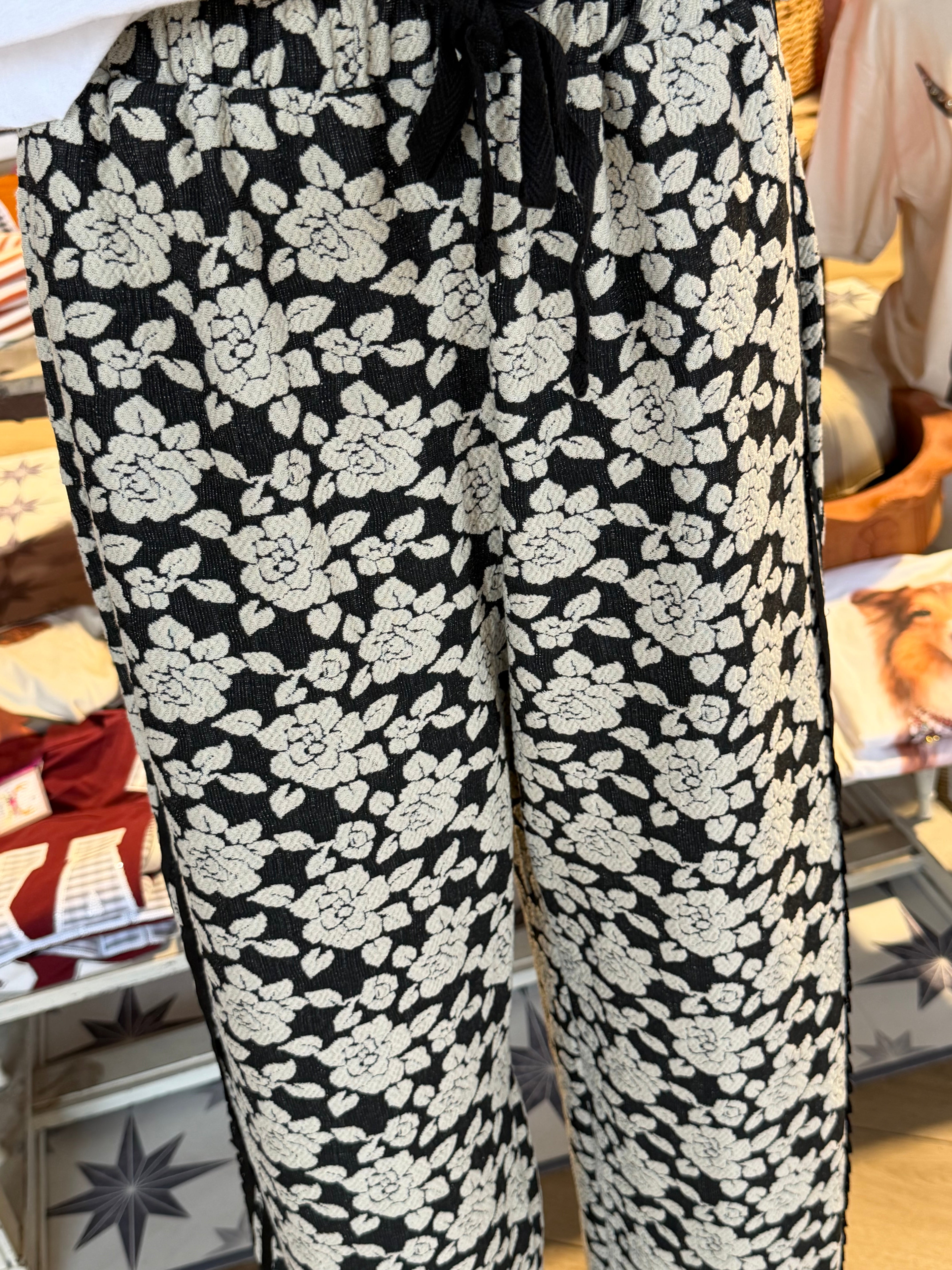Floral Jacquard Pants