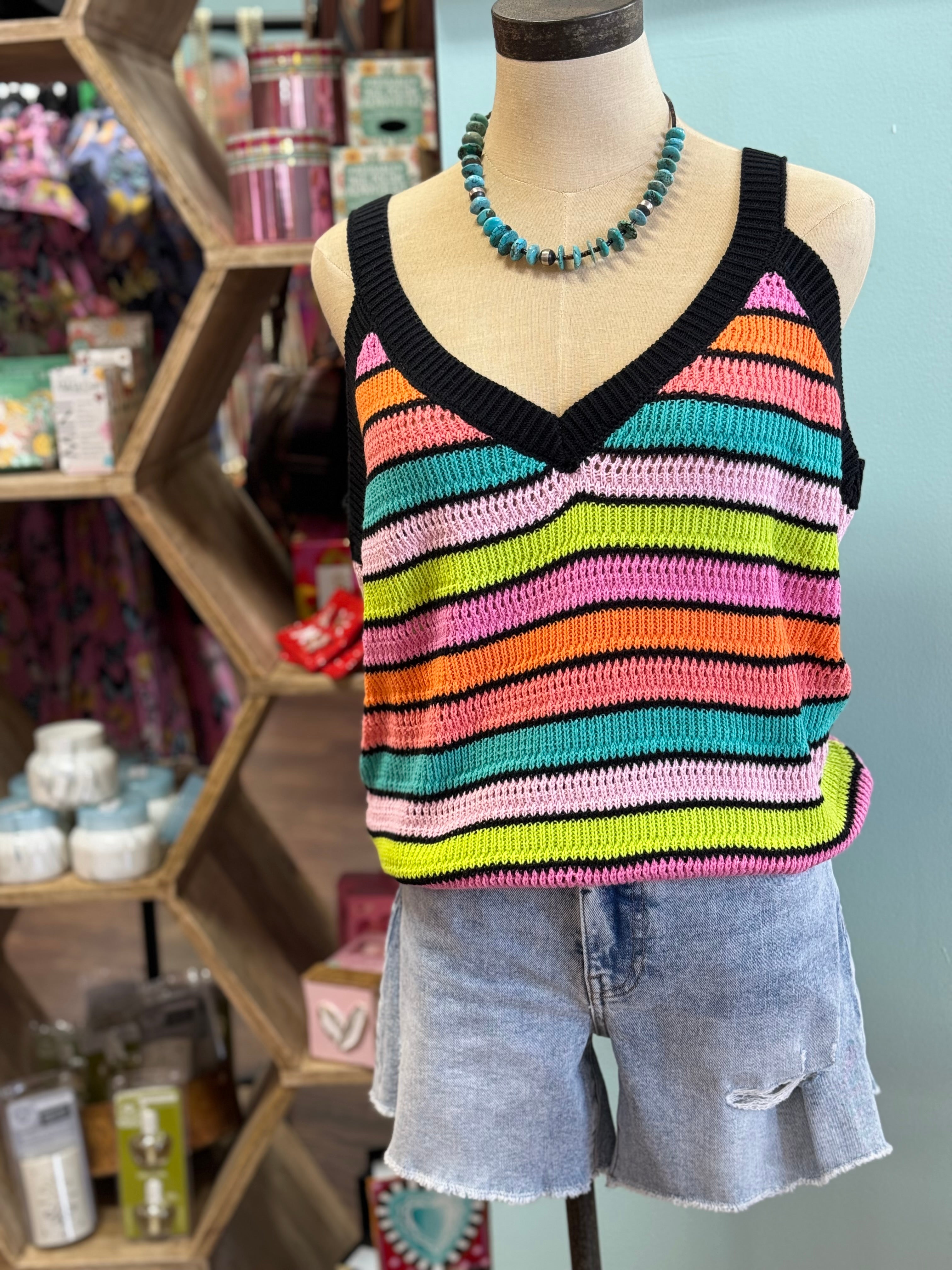 Multi Colored Stripe Tank