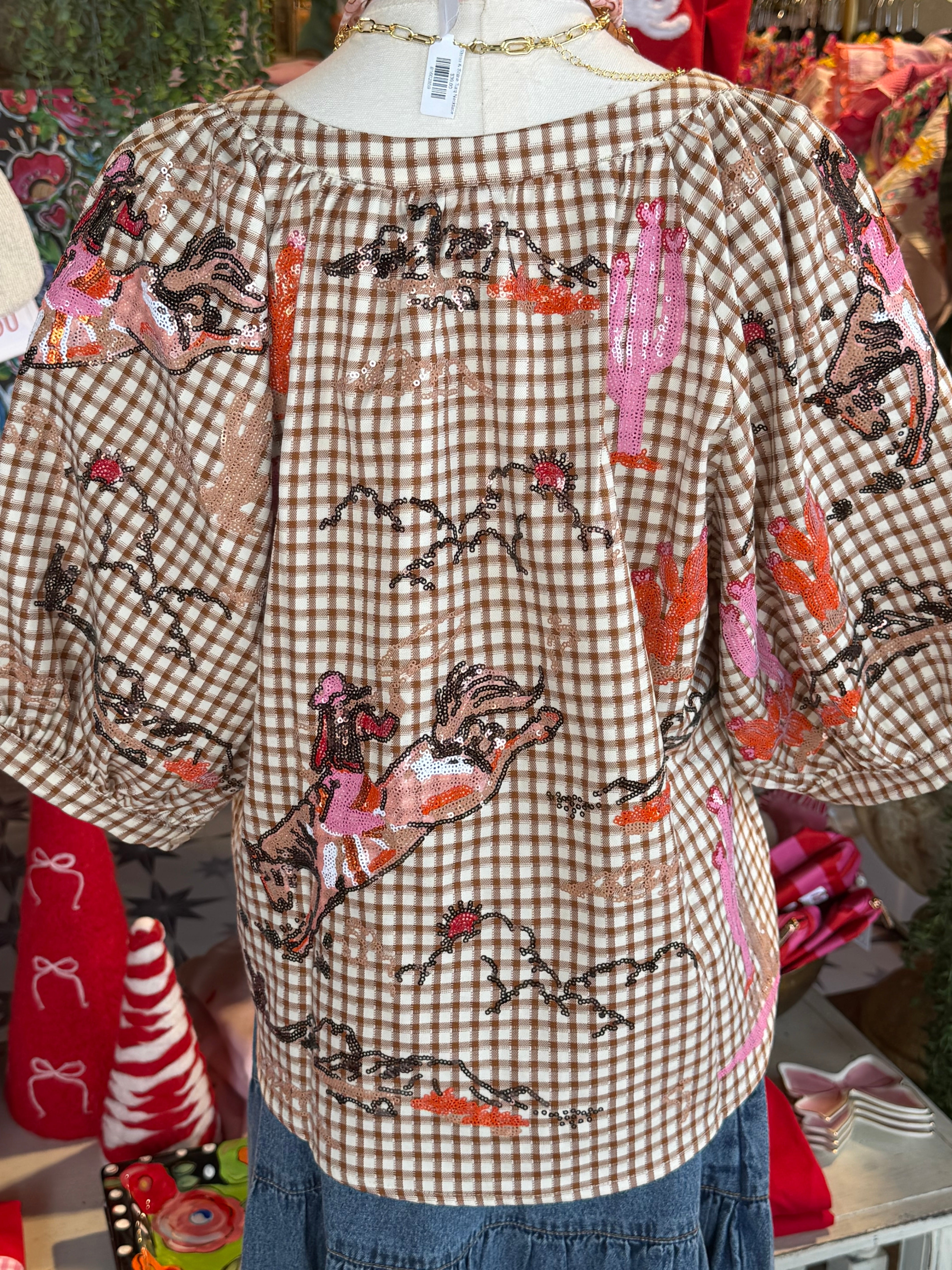 Gingham Bucking Cowgirl Set