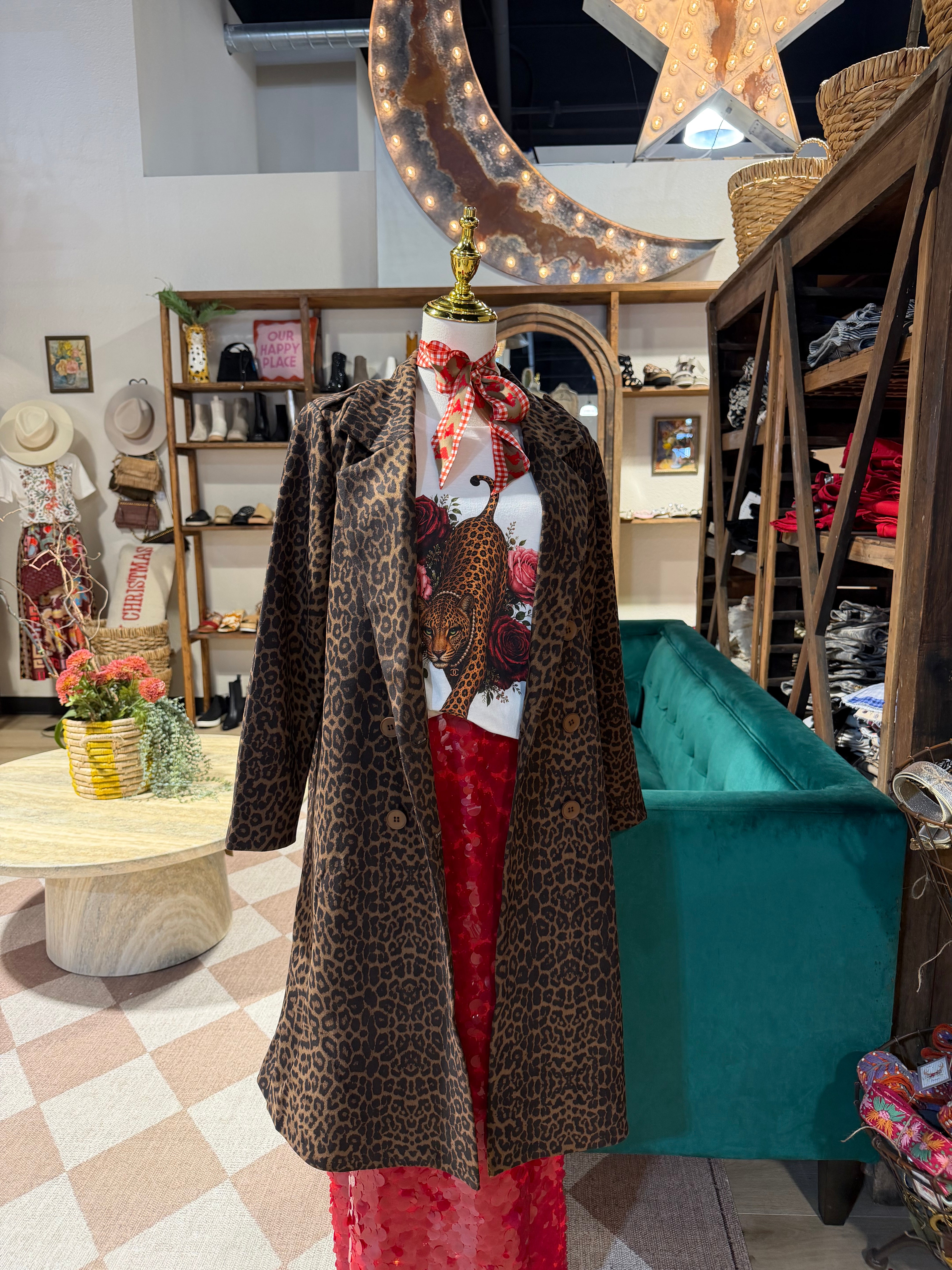 Leopard Trench Coat
