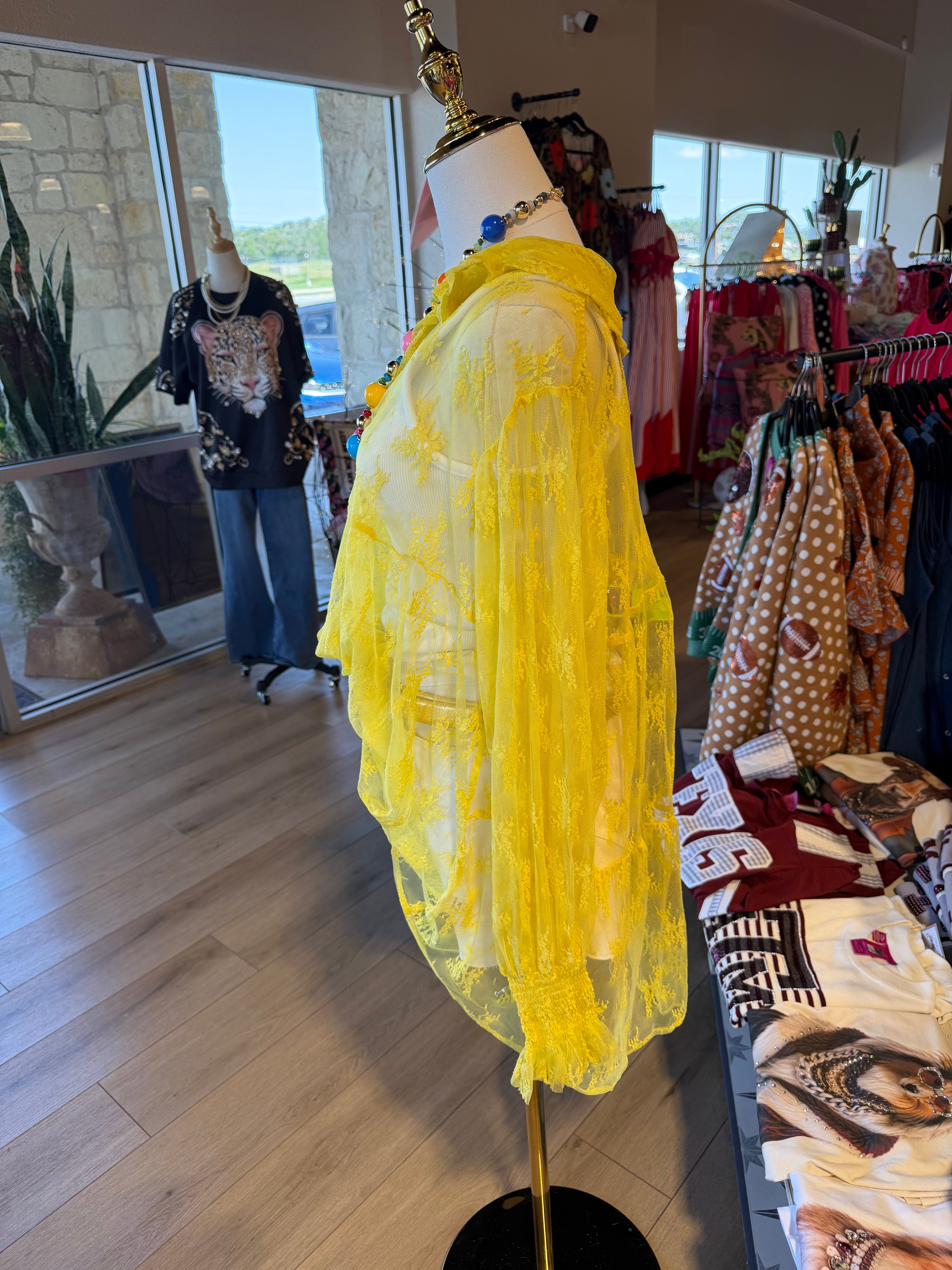 Golden Yellow Lace Top