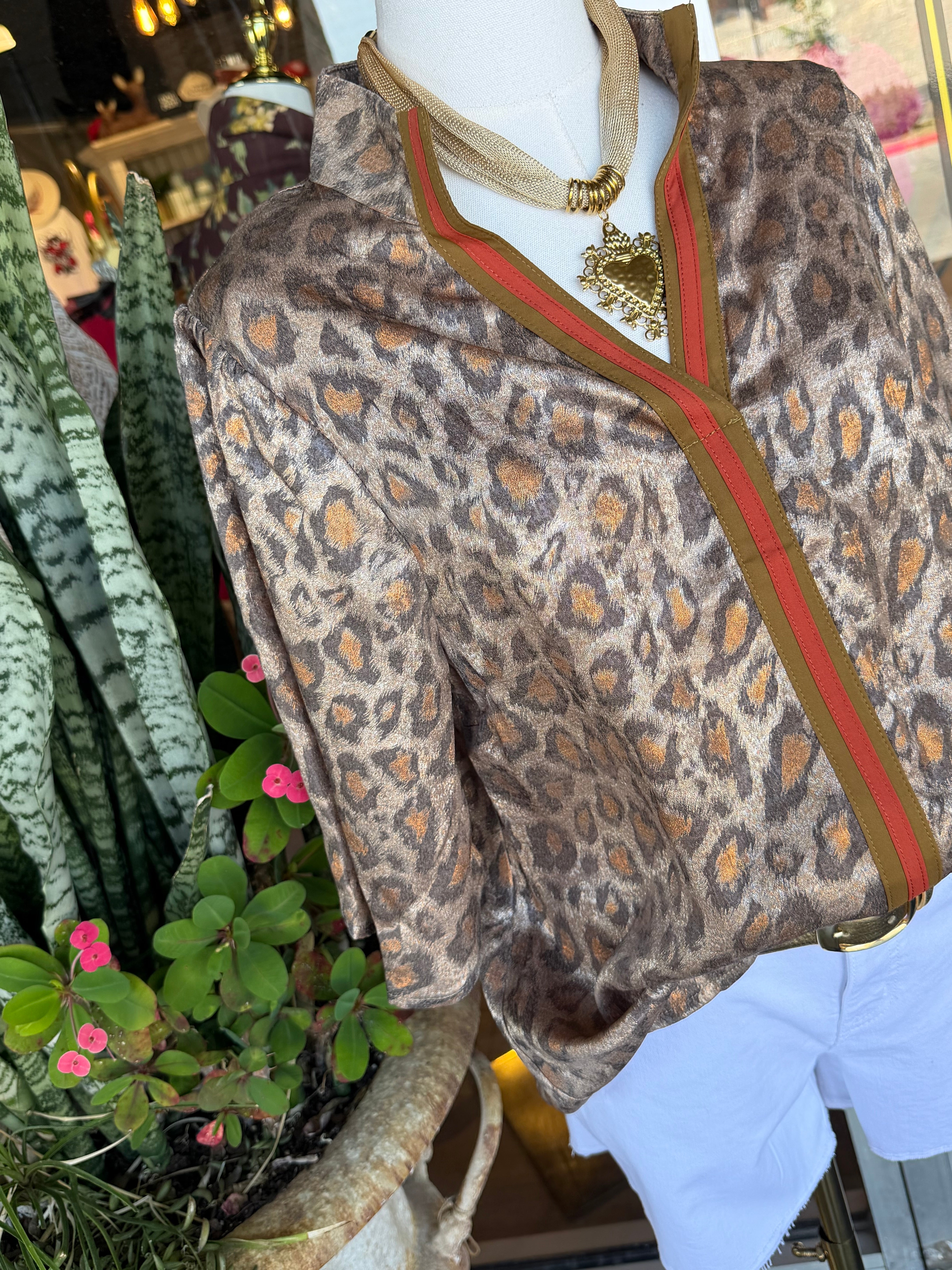 Metallic Leopard Top