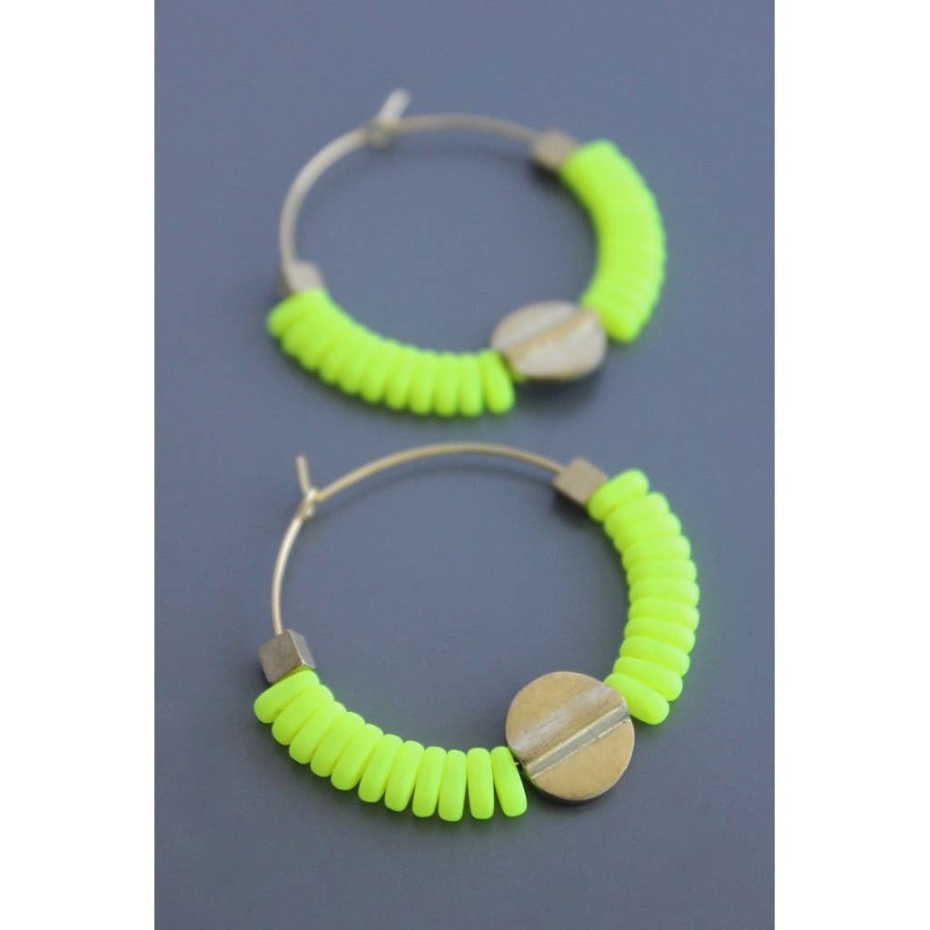 Neon Glass Hoops