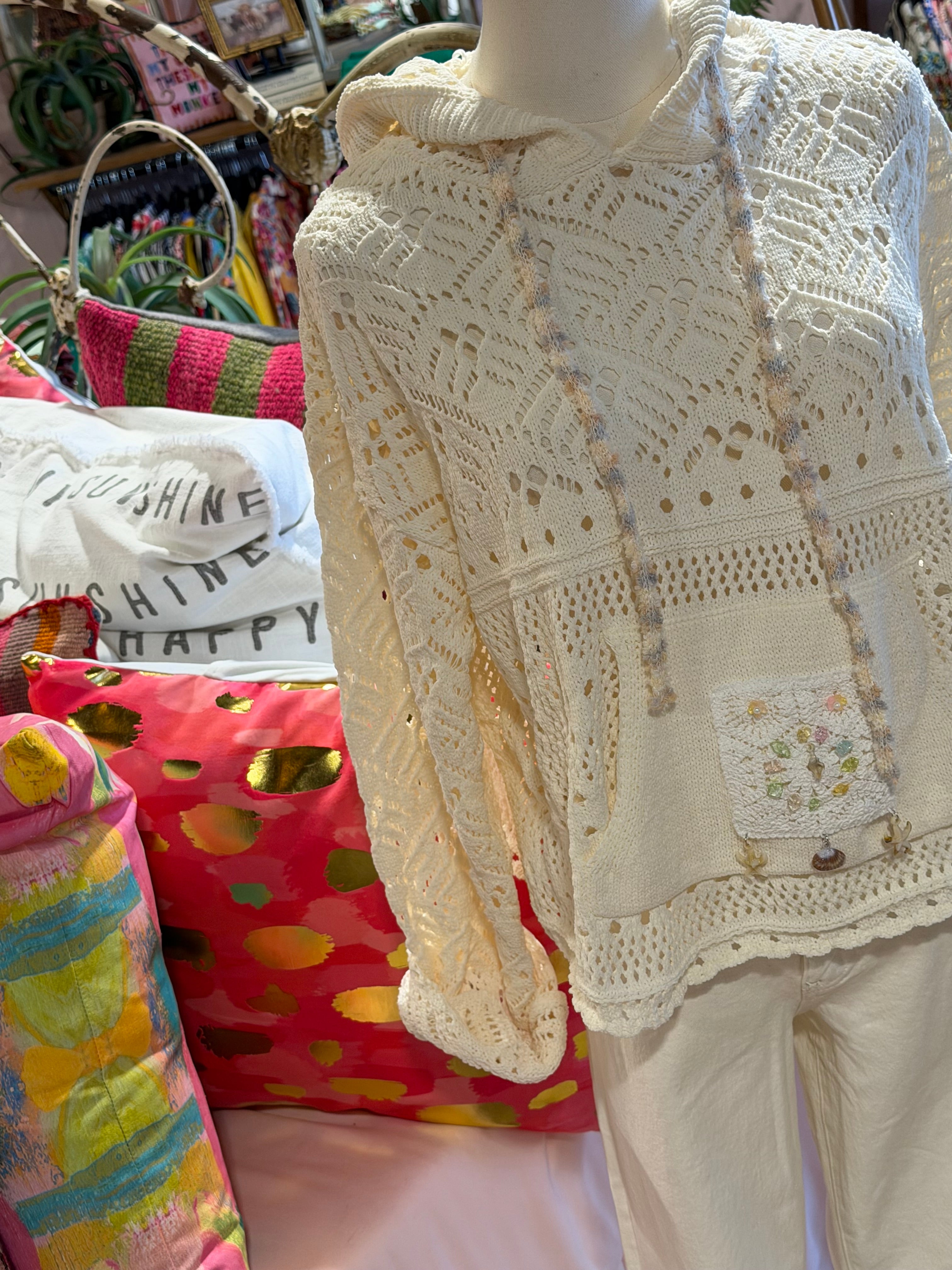 Chenille Crochet Hoodie