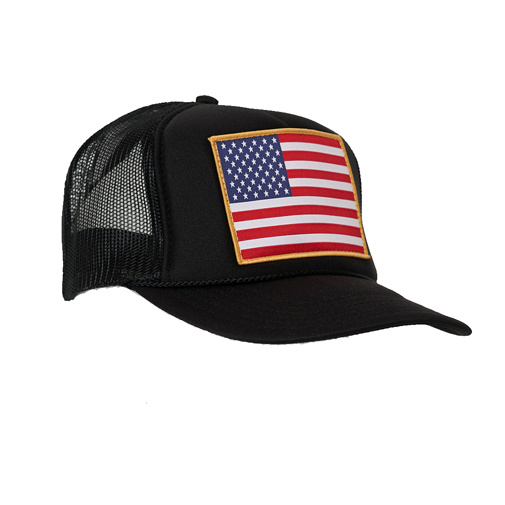American Flag Patch Trucker Hat