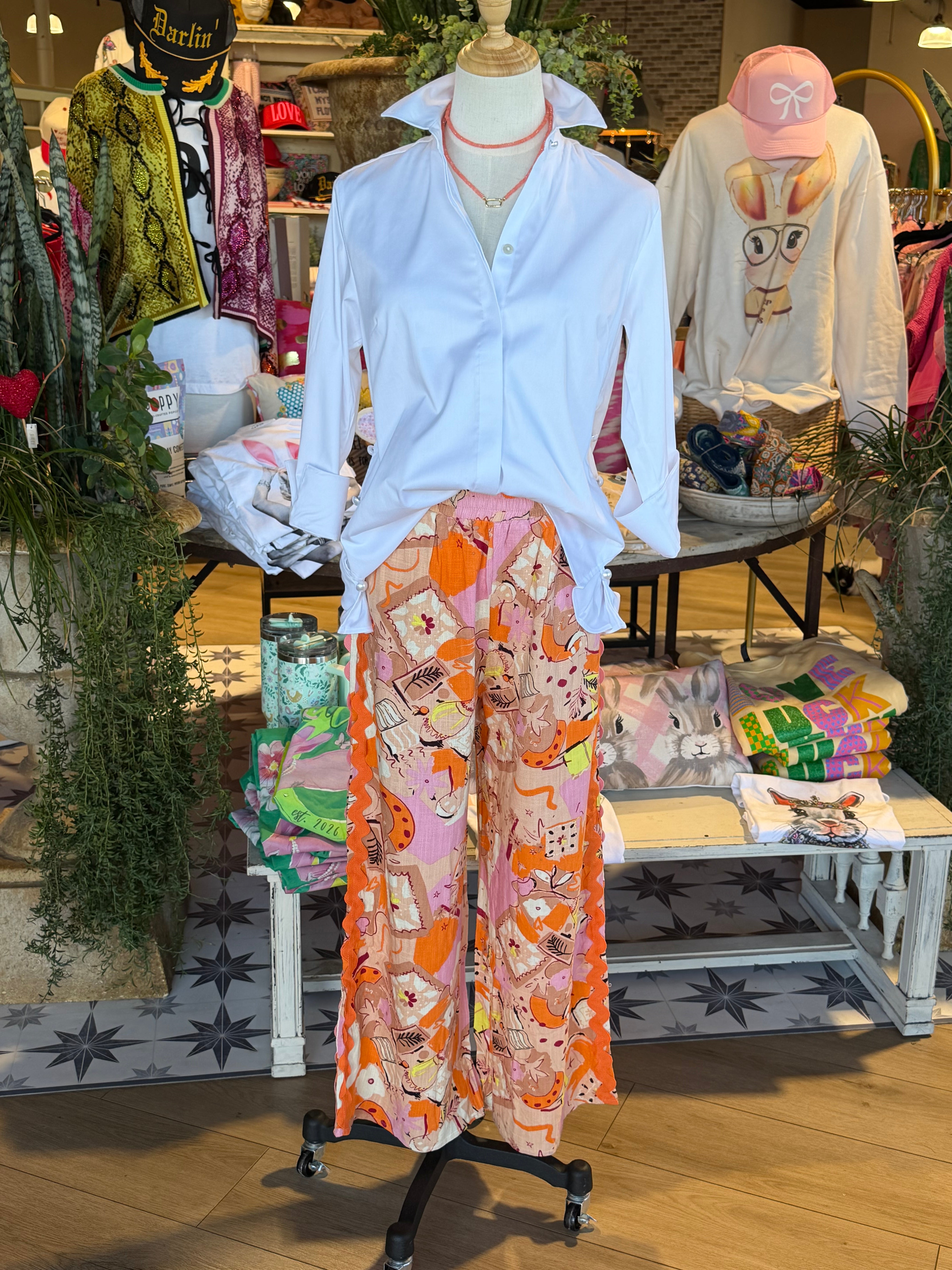 Ric-Rac Floral Pants
