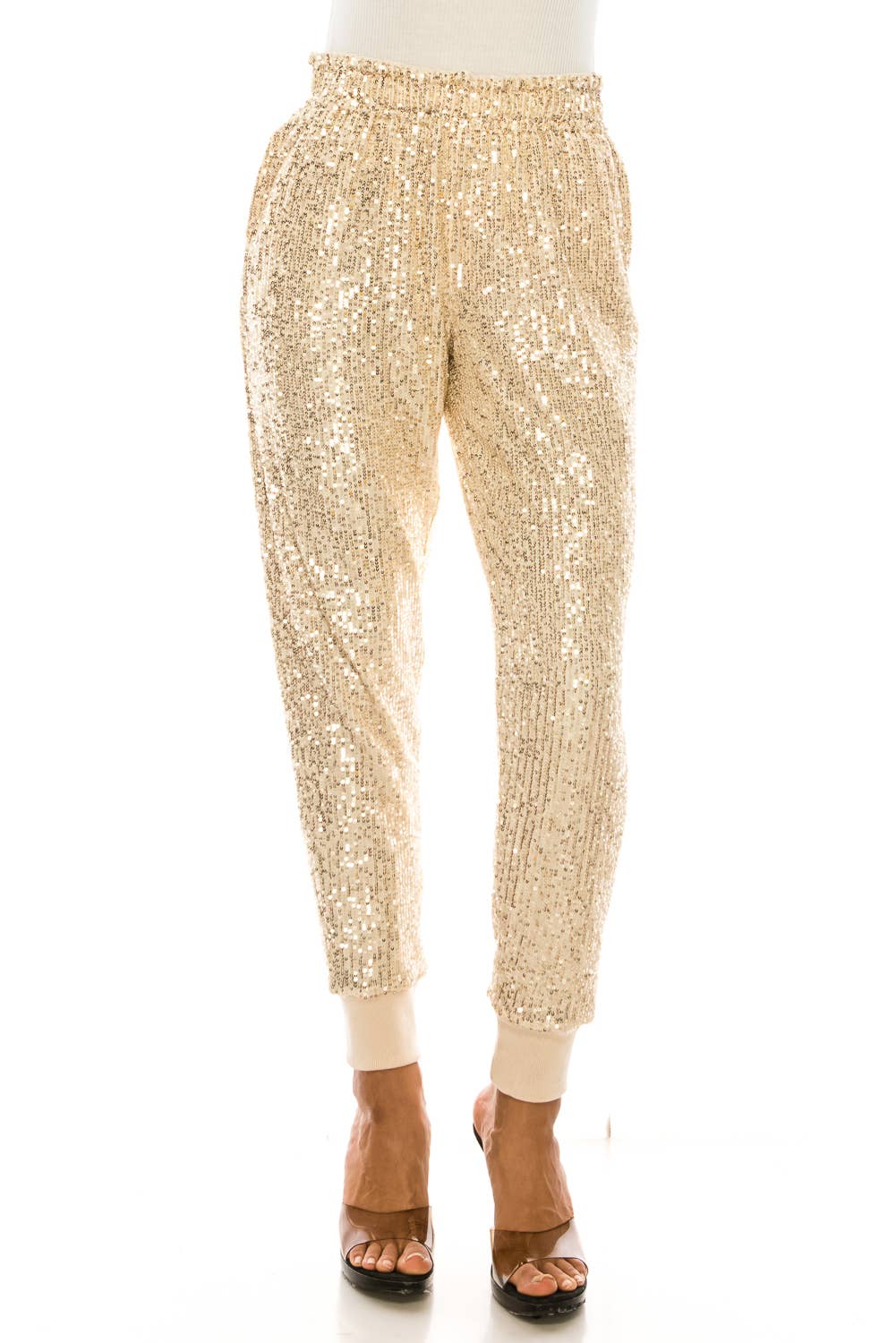 Sequin Jogger Pants –